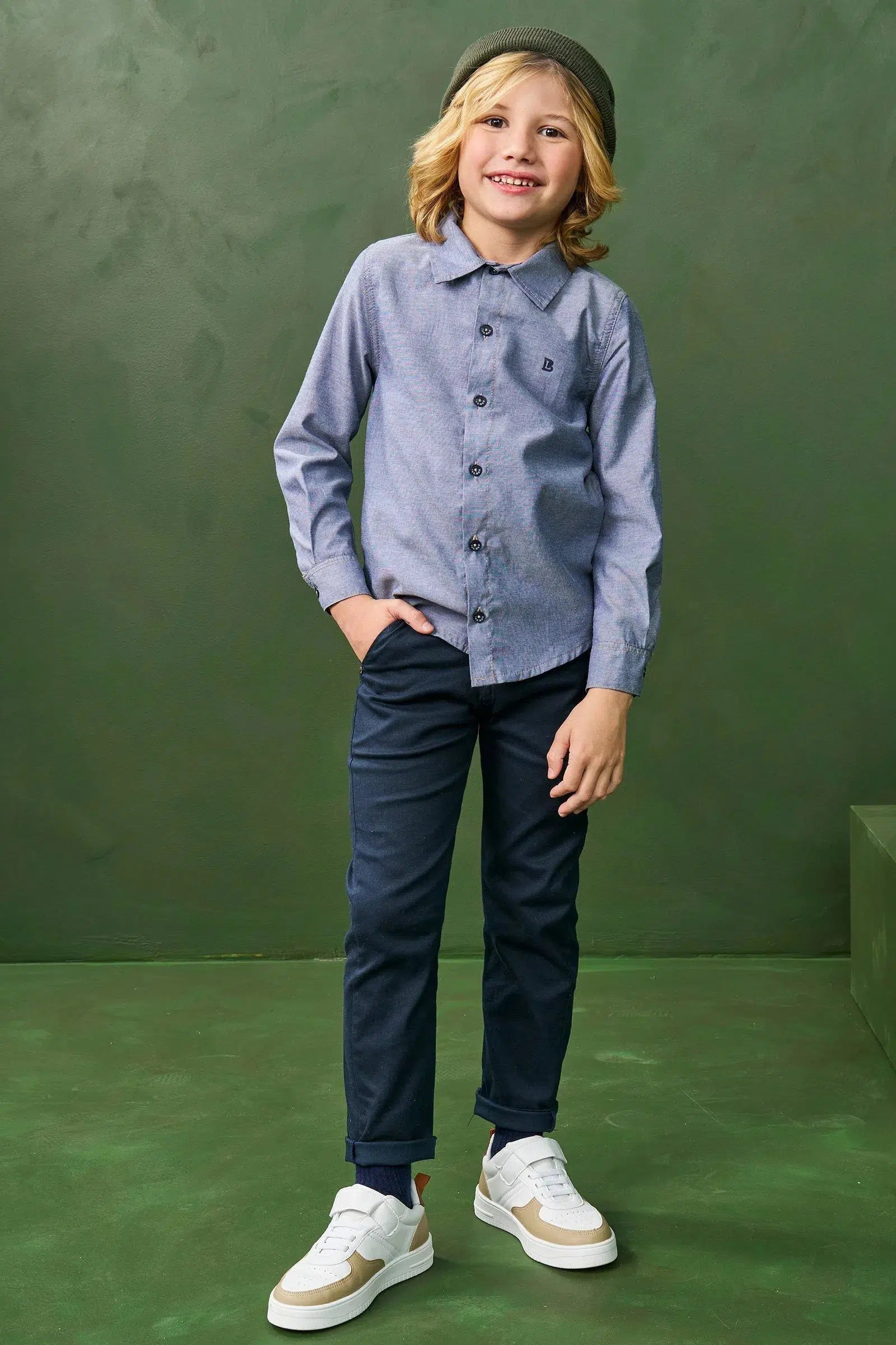 Camisa em Tecido Chambray 70513 LucBoo