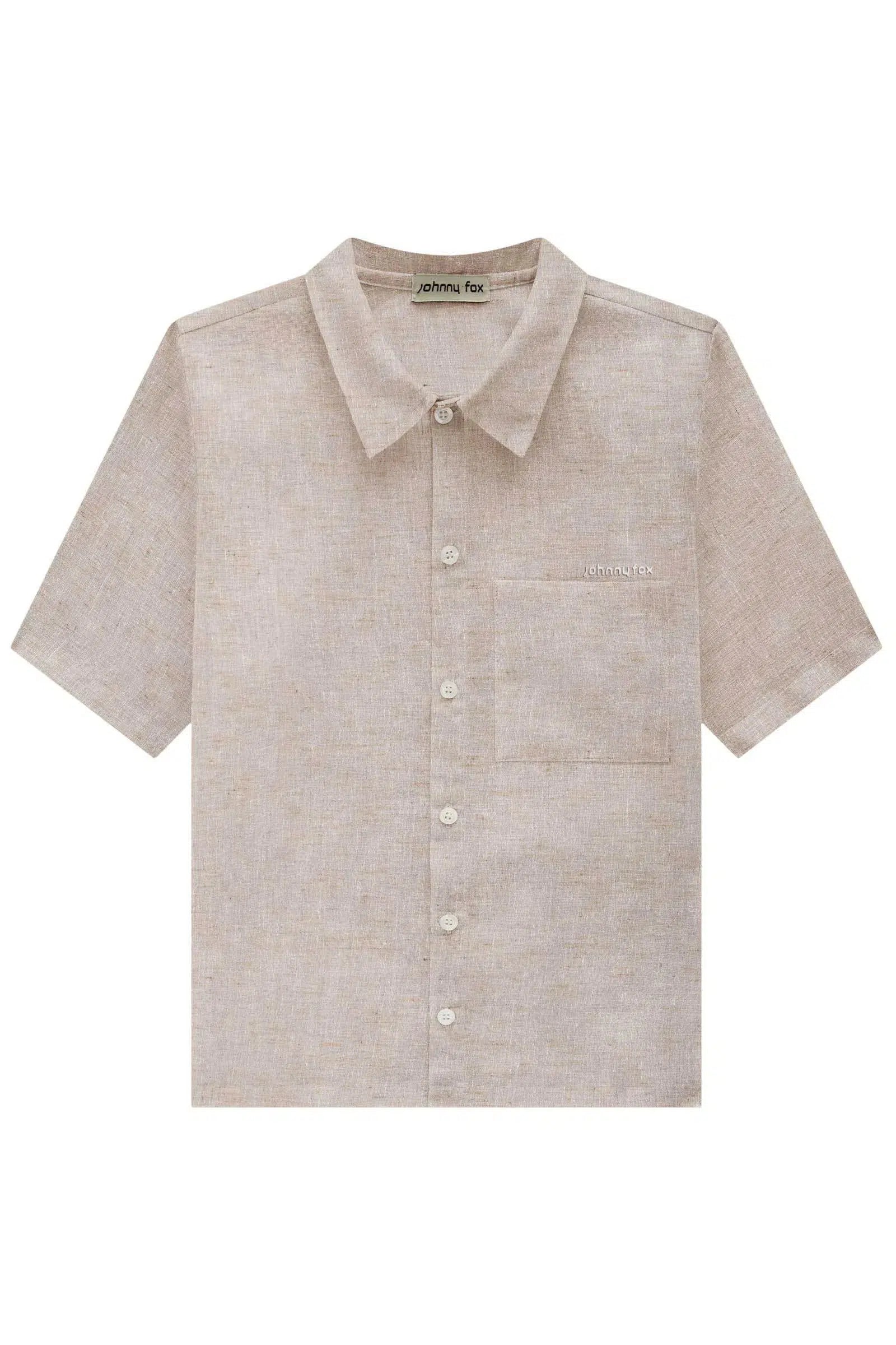 Camisa em Tecido Linen Look Bahamas 75559 Johnny Fox