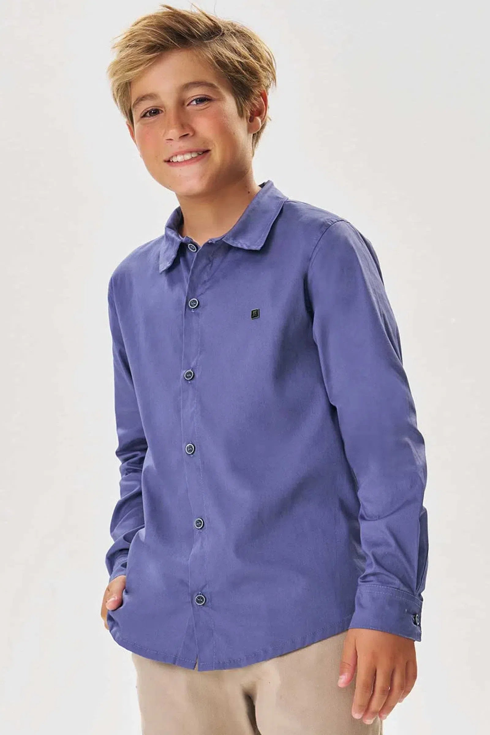 Camisa em Tricoline com Elastano 80031 Johnny Fox Teen Menino