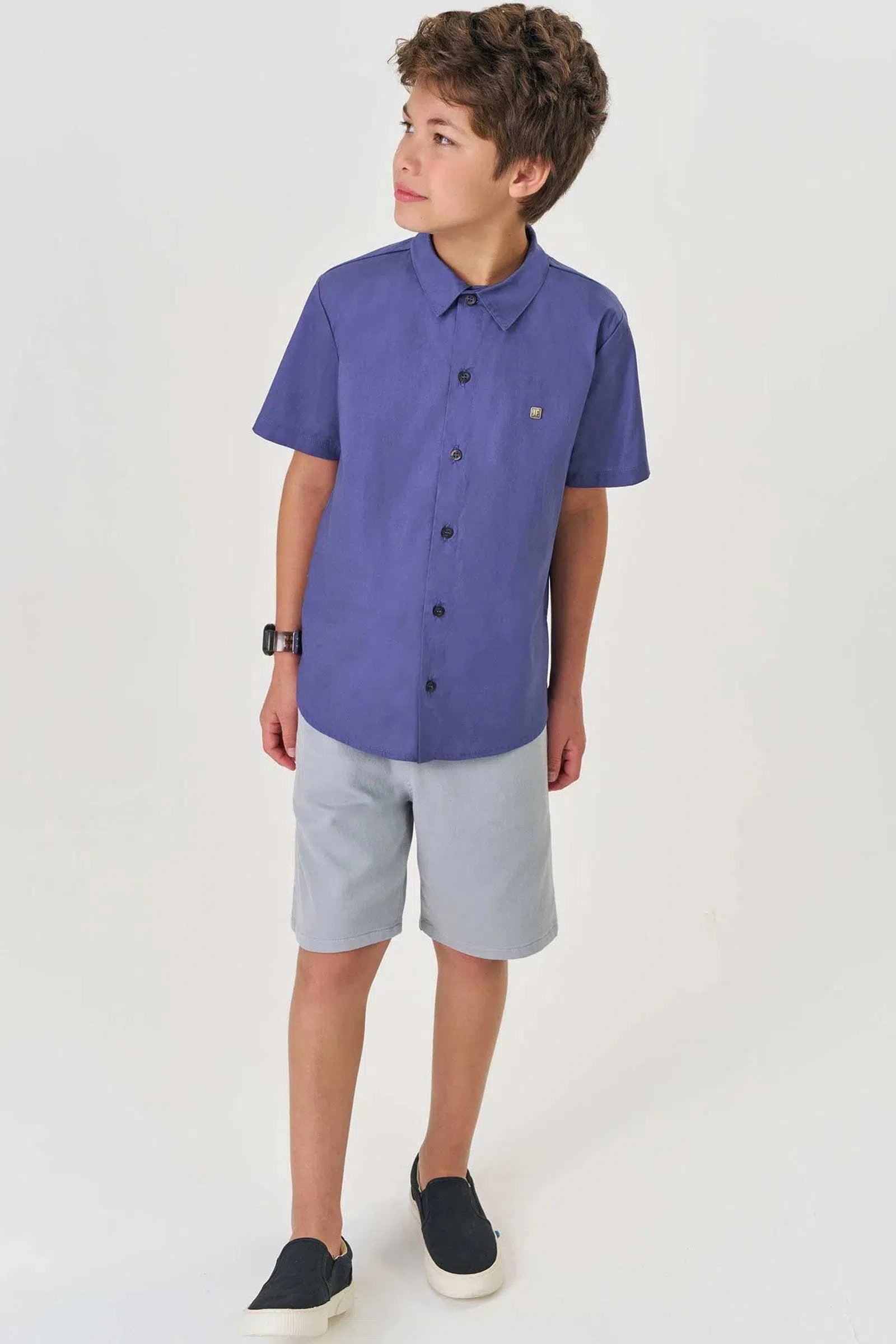 Camisa Teen Menino em Tricoline Paris com Elastano 82117 Johnny Fox