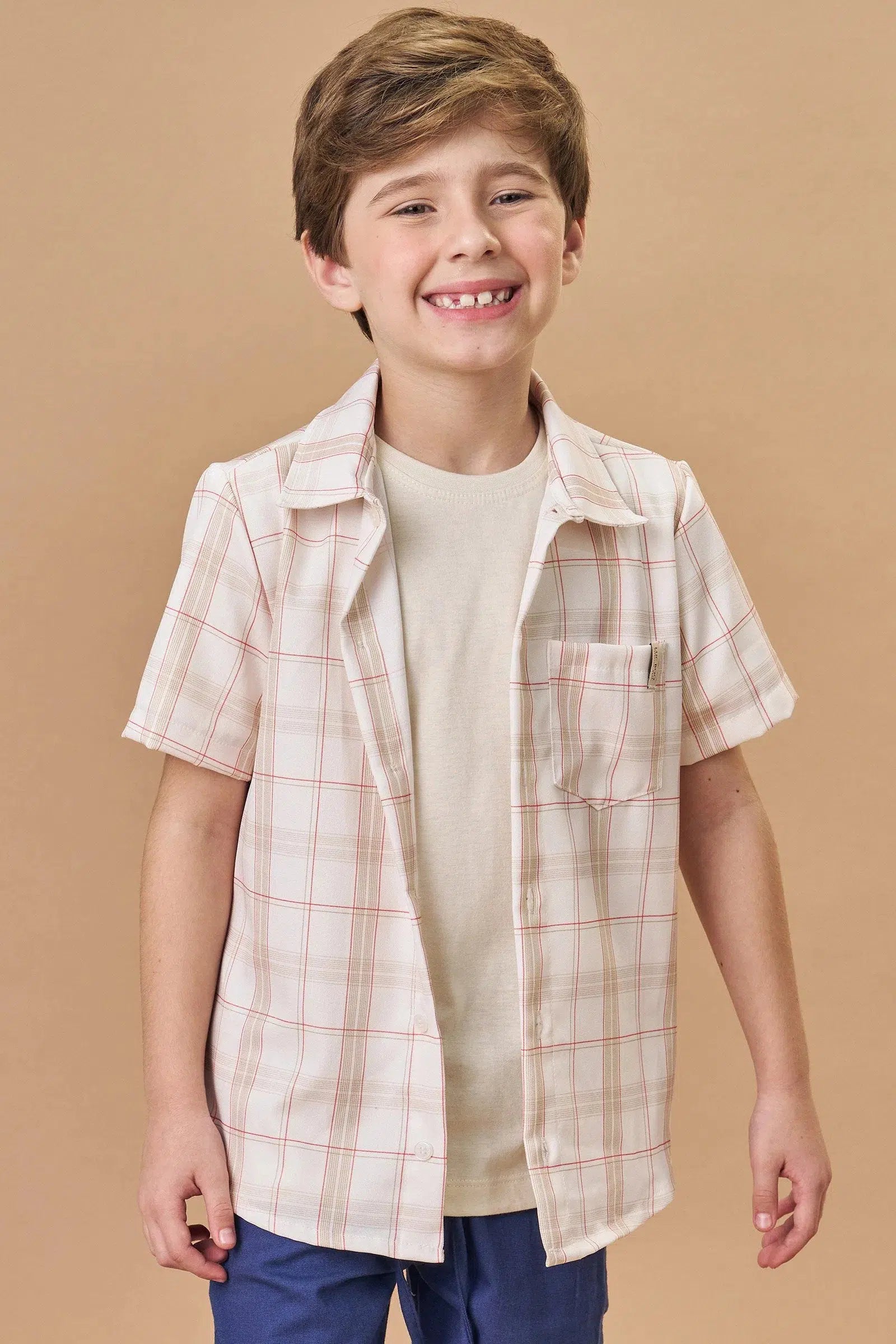 Camisa Infantil Menino em Visco Twill com Elastano 82638 LucBoo