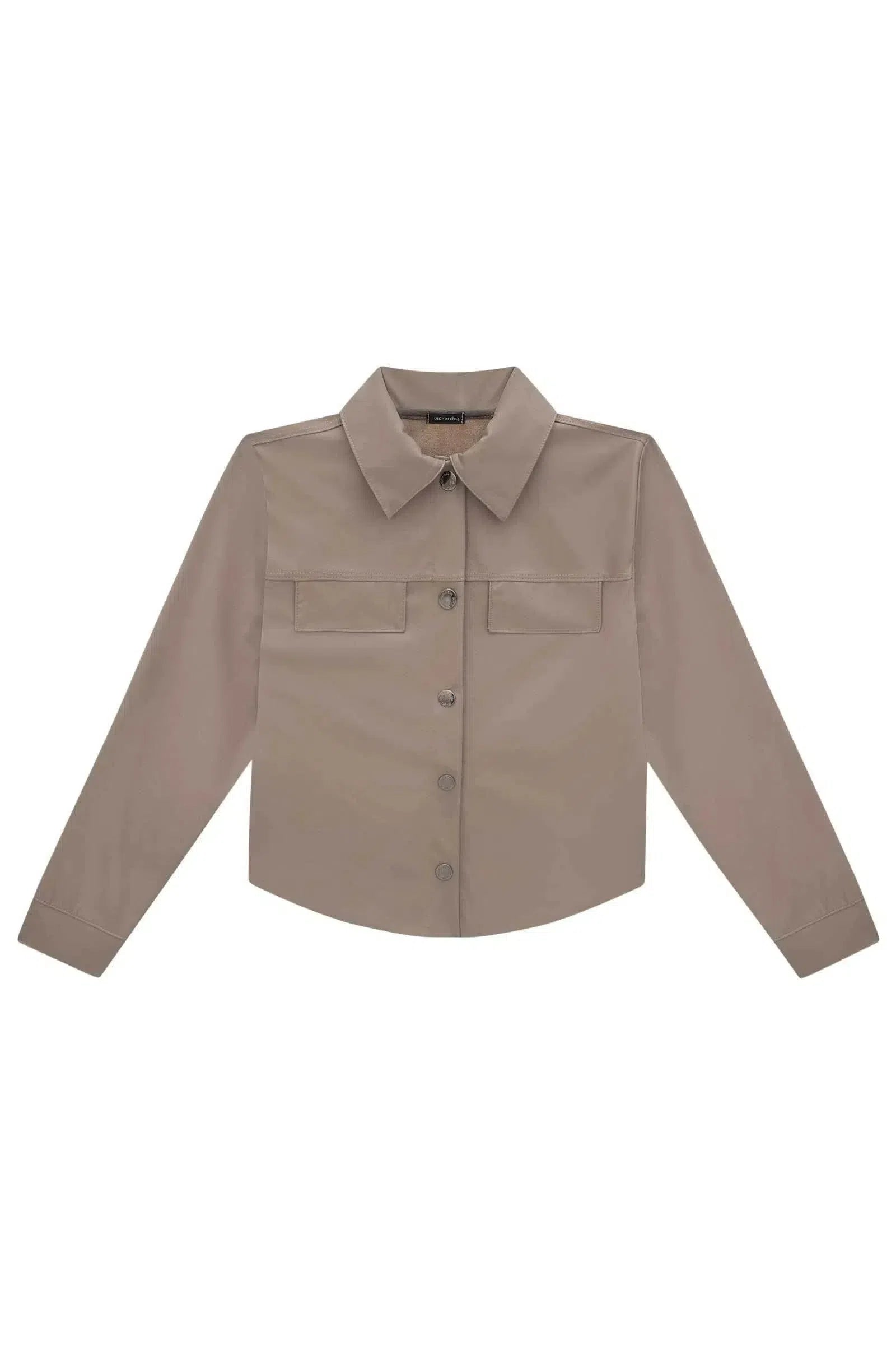 Camisa Overshirt Boxy em Couro Sintético 80201 Vic&Vicky Teen Menina