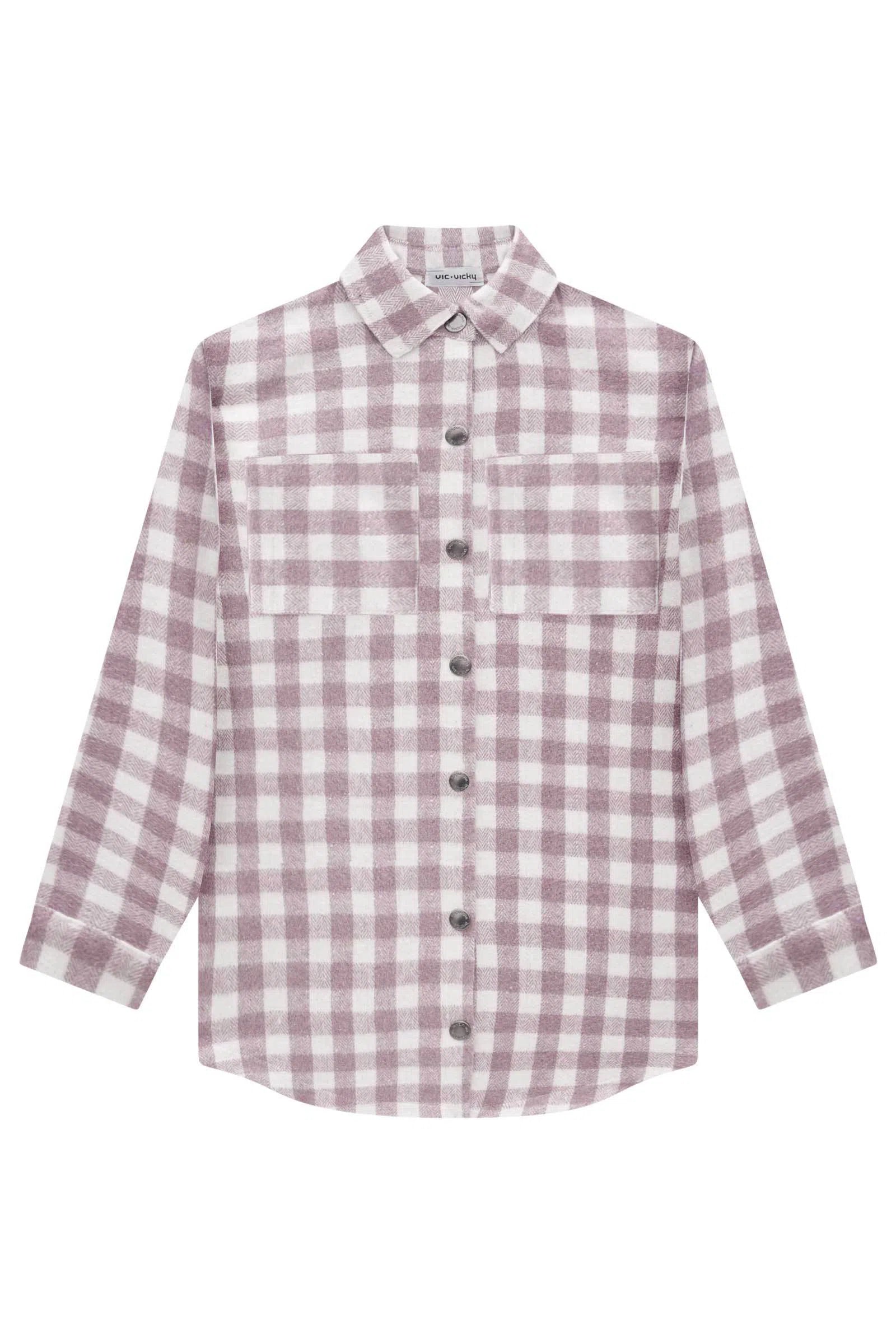 Camisa Overshirt em Flanela Xadrez Monaco 71533 Vic&Vicky