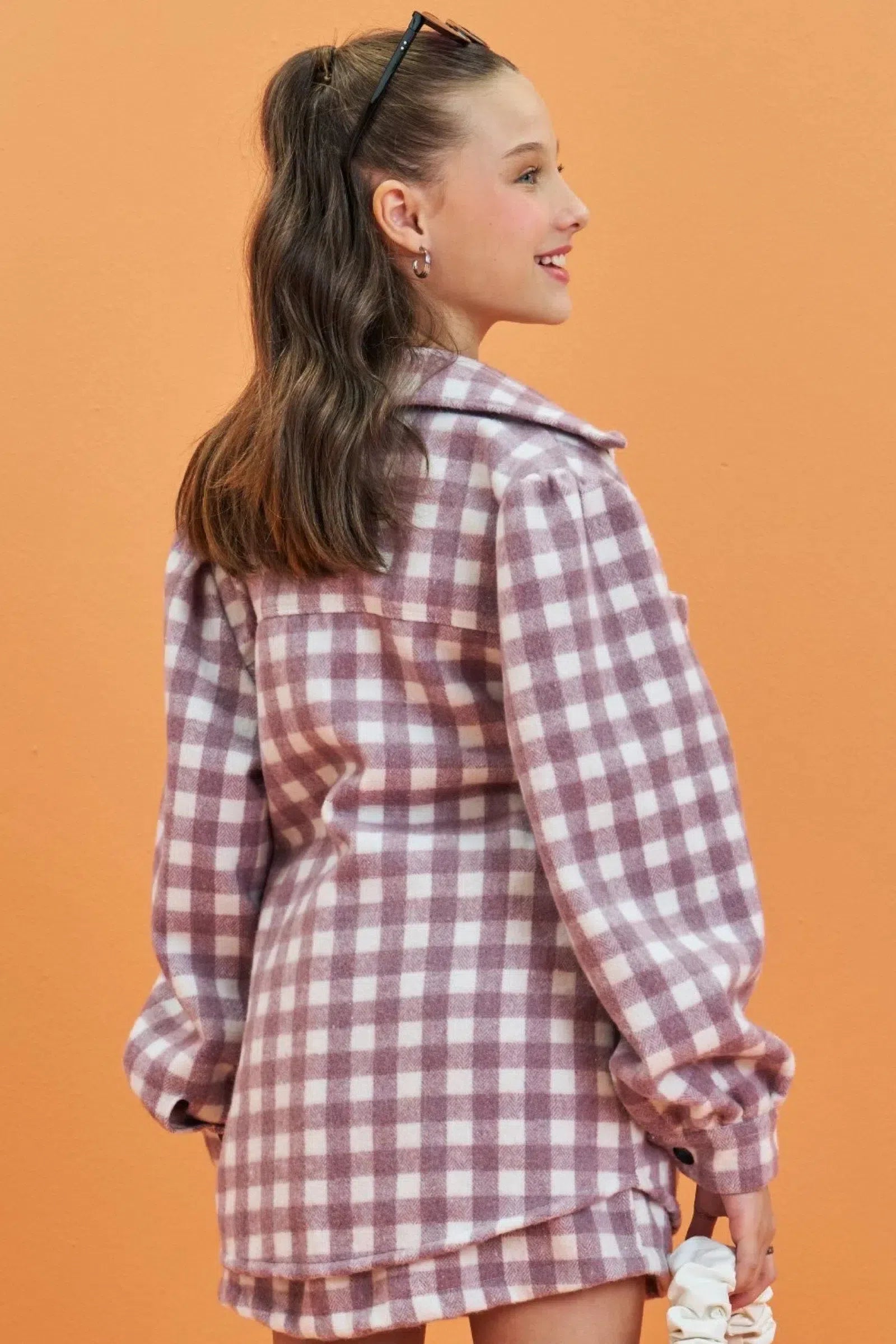 Camisa Overshirt em Xadrez Monaco 81409 Lilimoon Teen Menina