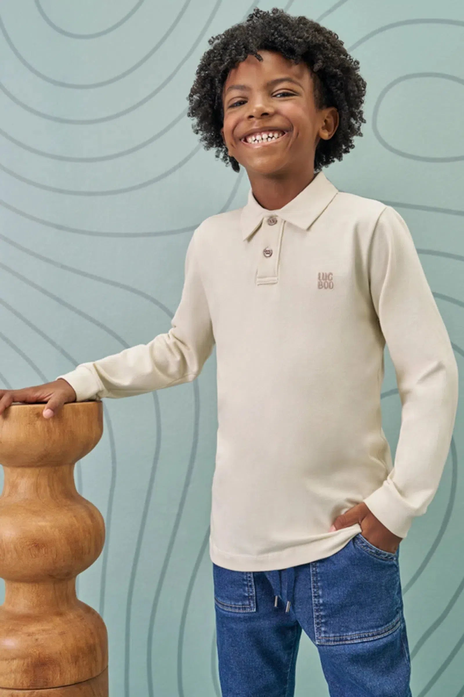 Camisa Polo em Cotton 79210 LucBoo Infantil Menino