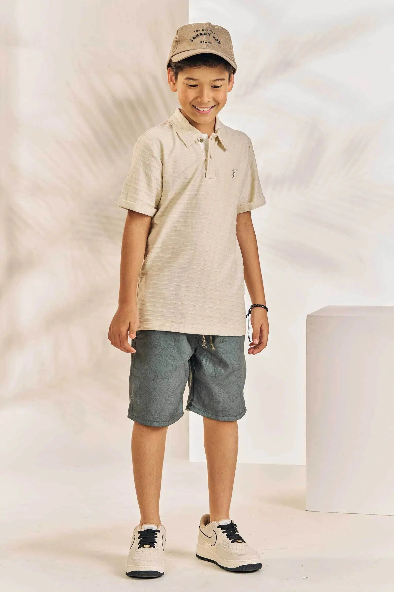 Camisa Polo em Malha Relevo 75339 Johnny Fox