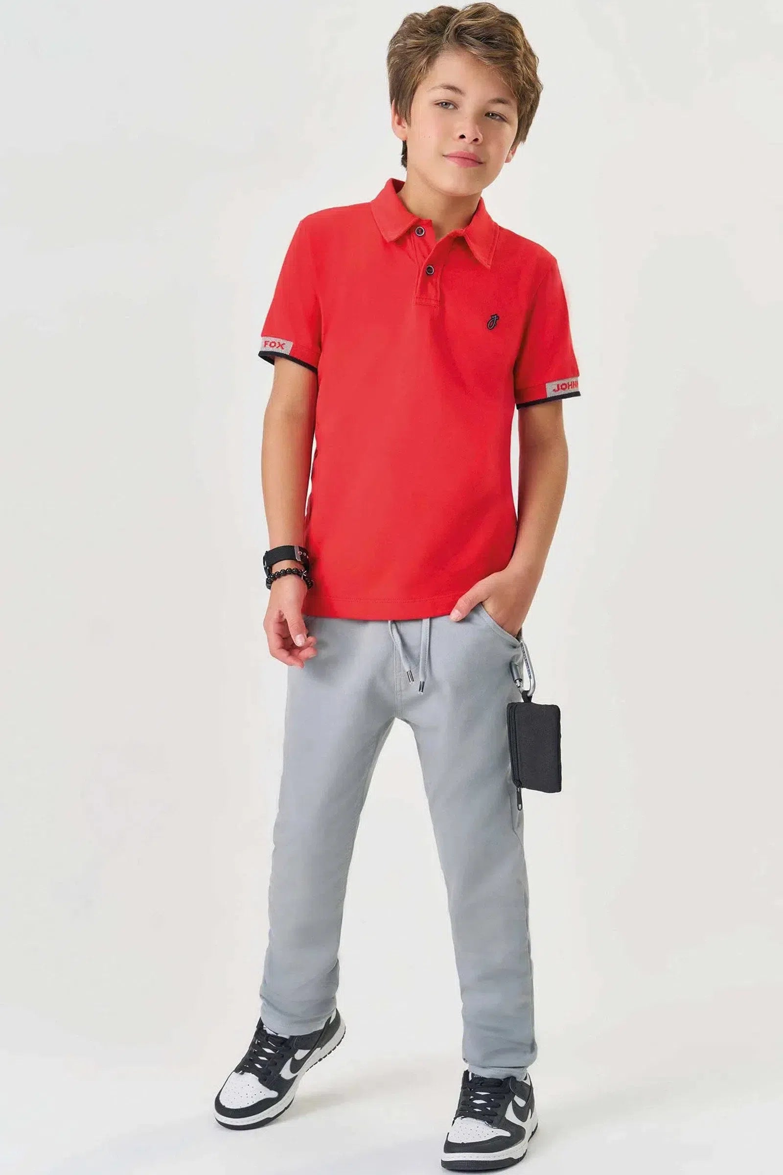 Camisa Polo em Meia Malha 80109 Johnny Fox Teen Menino