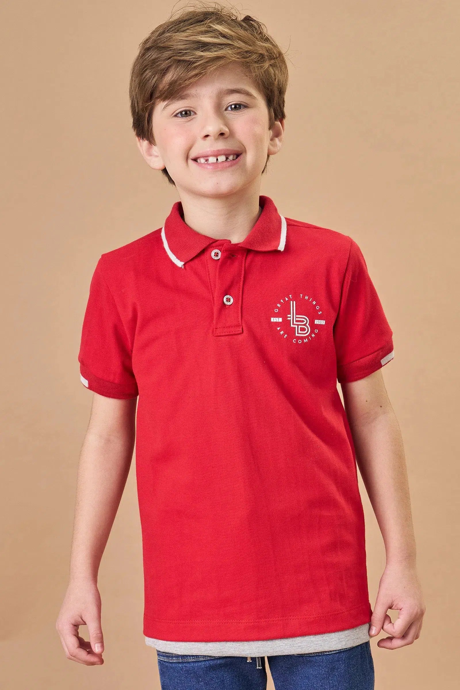 Polo Infantil Menino em Piquet com Elastano 81449 LucBoo