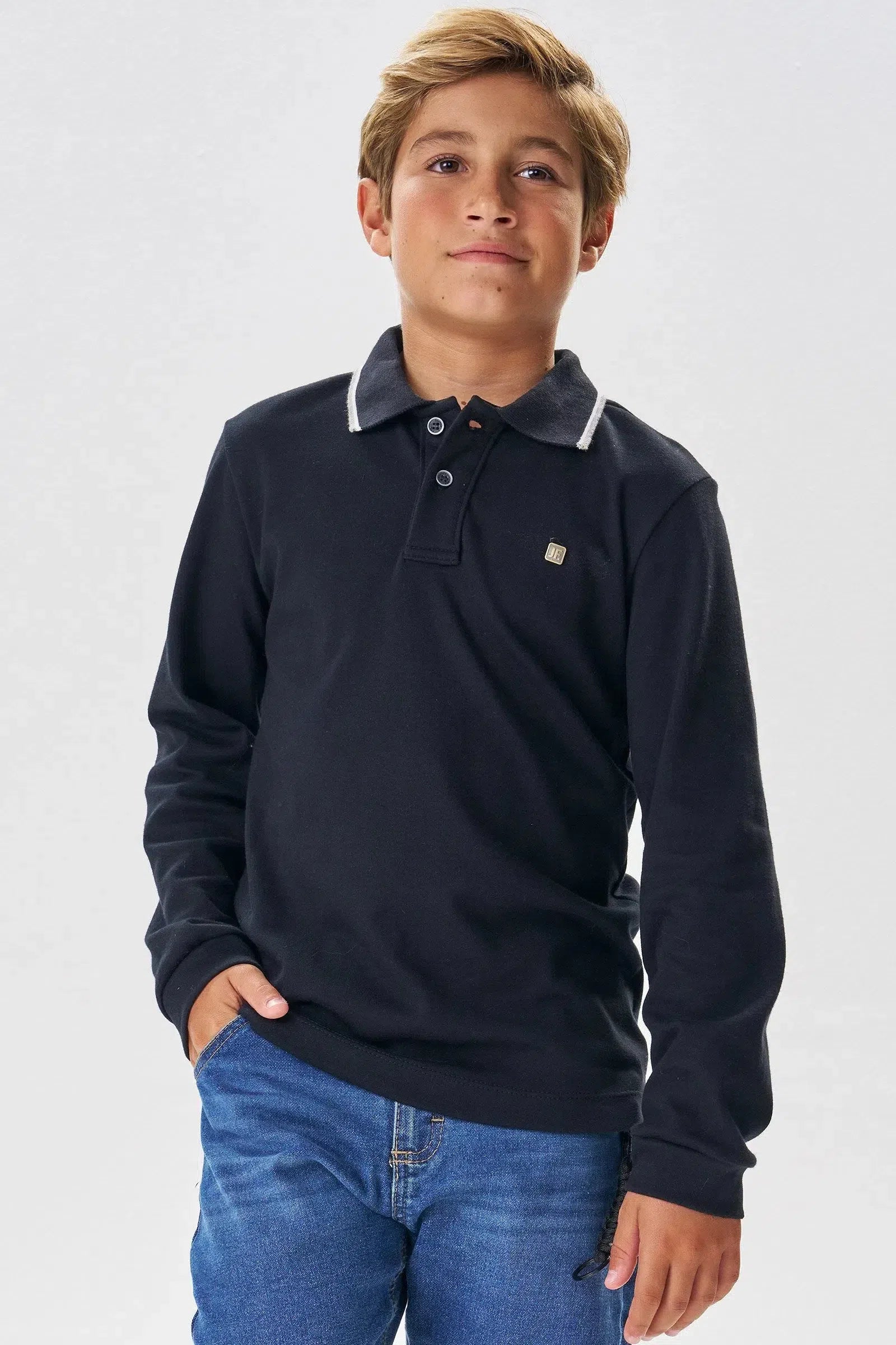 Camisa Polo em Suedine 80113 Johnny Fox Teen Menino