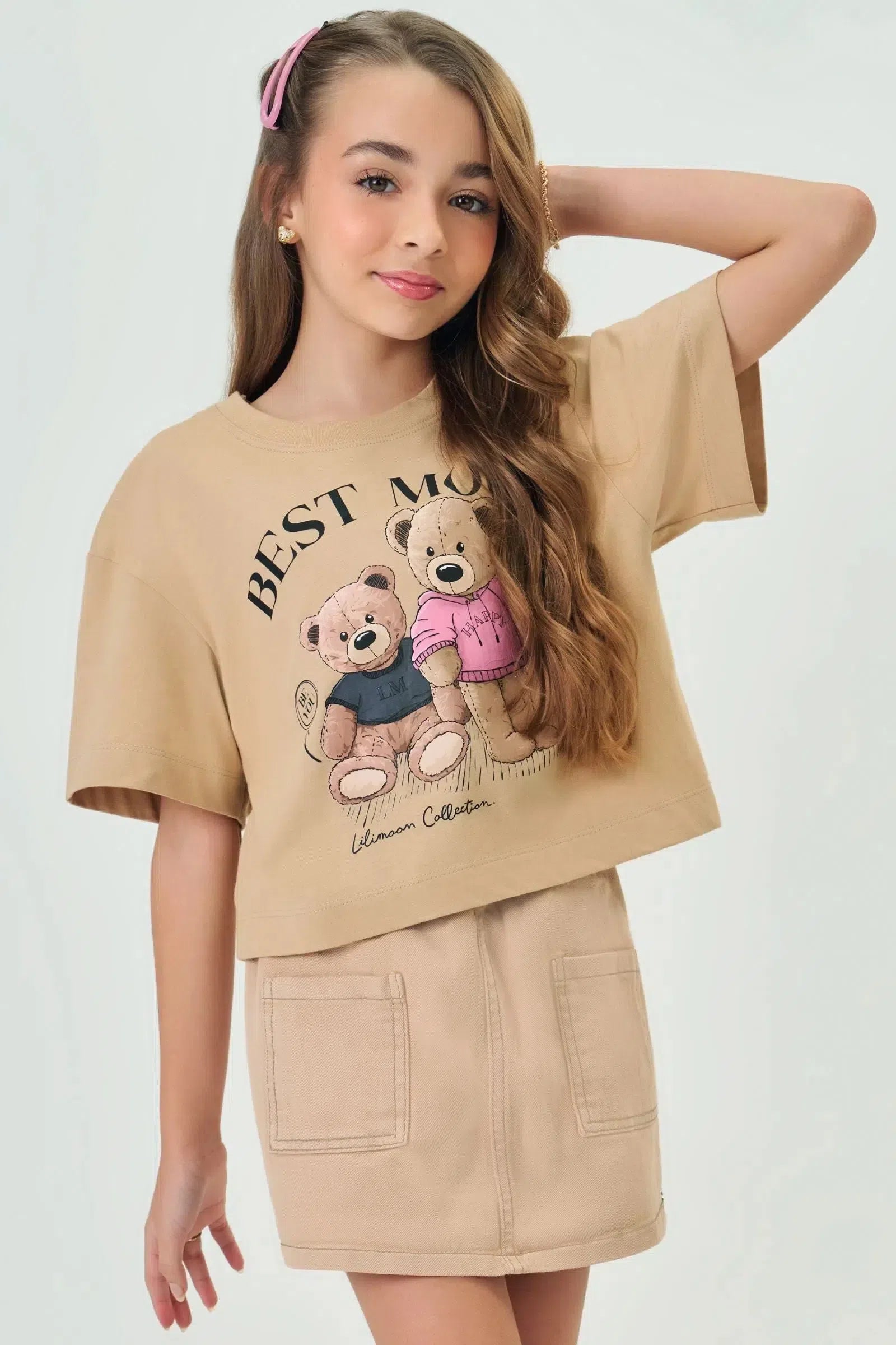 Camiseta Boxy Over em Meia Malha 81828 Lilimoon Teen Menina