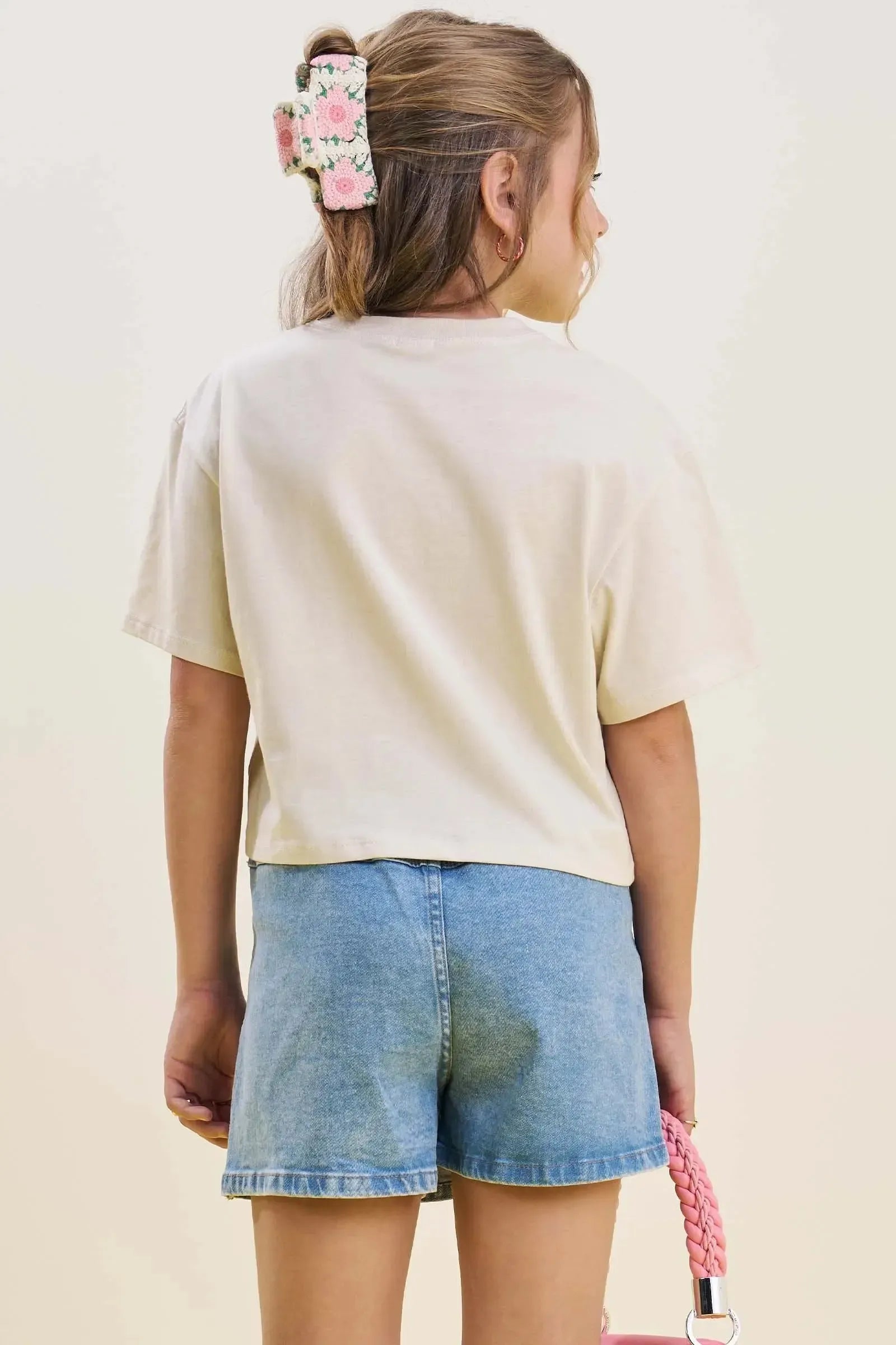 Camiseta Boxy Over em Meia Malha 83536 Vic&Vicky Teen Menina