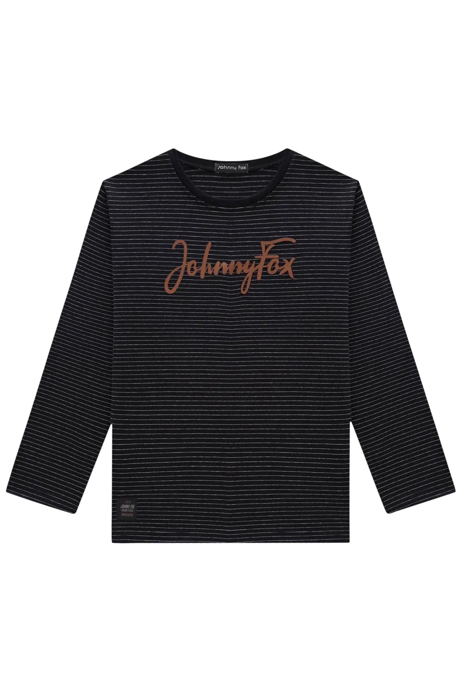 Camiseta em Cotton Listrado Fio Tinto 81363 Johnny Fox Teen Menino