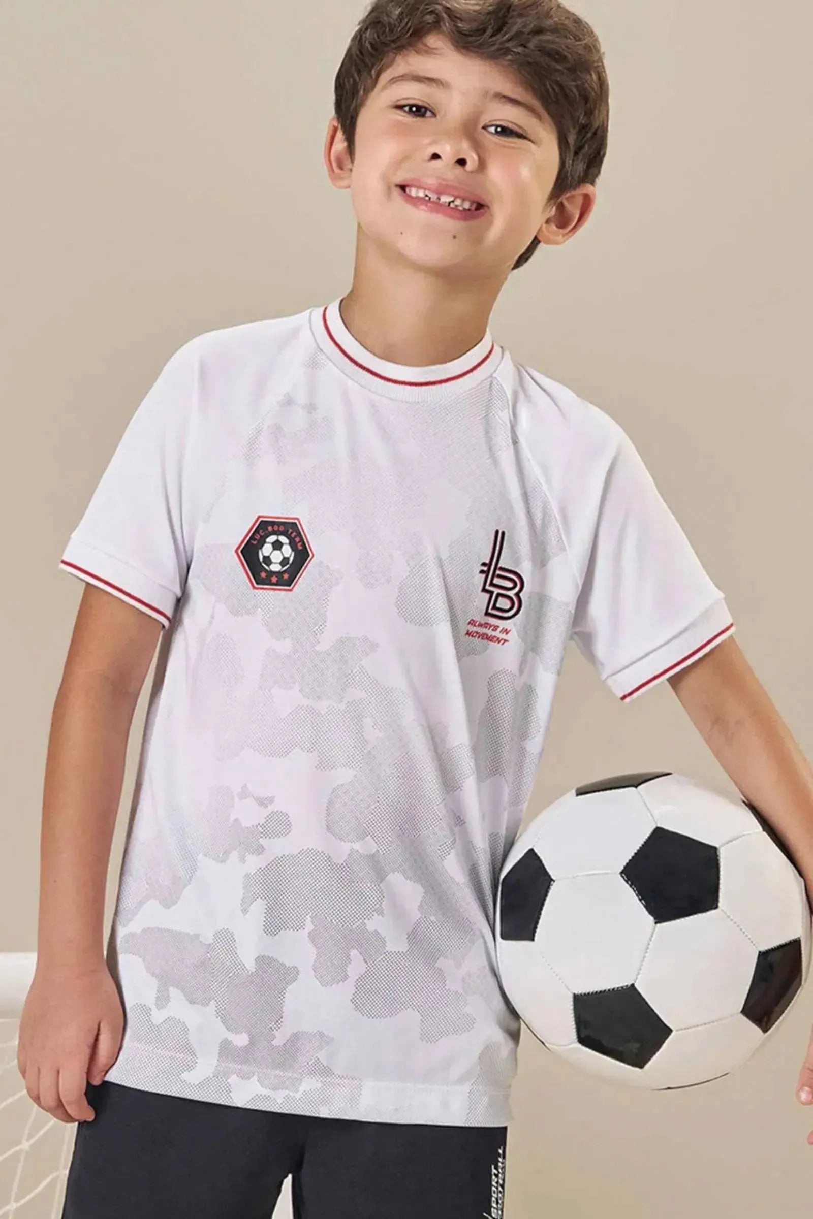 Camiseta em Malha Dry Sport 84209 LucBoo Infantil Menino