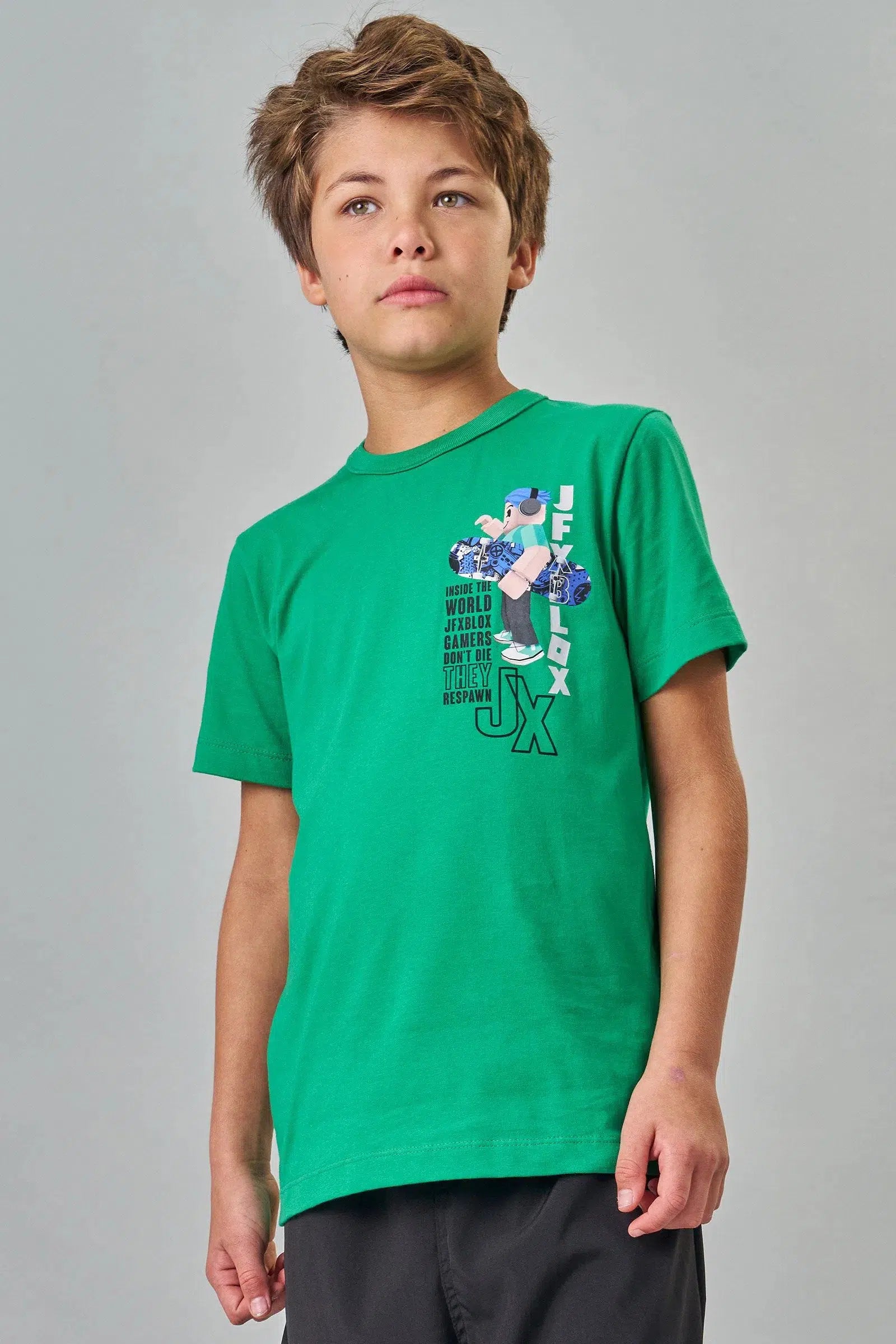 Camiseta Teen Menino em Meia Malha 82161 Johnny Fox