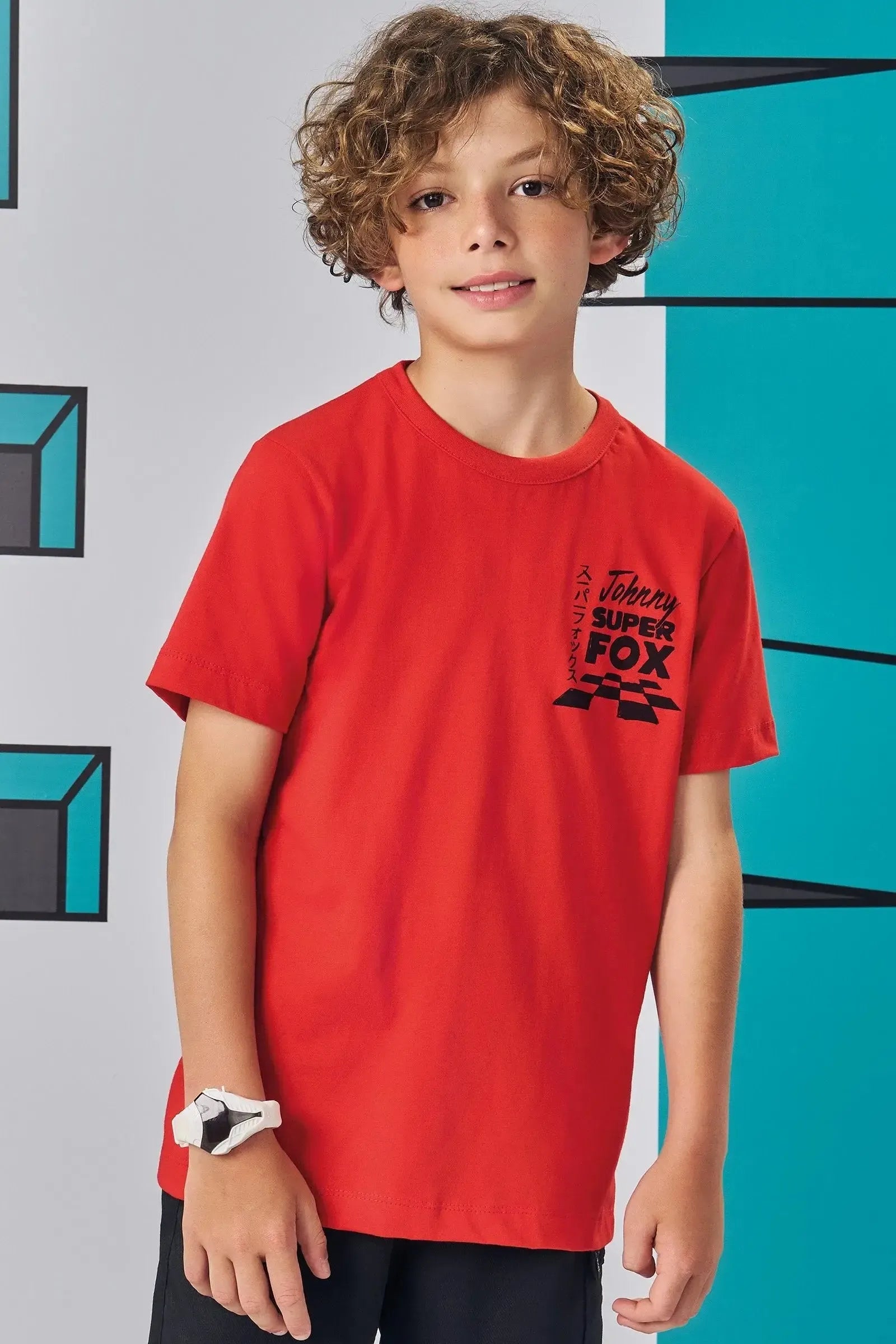 Camiseta em Meia Malha 83269 Johnny Fox Teen Menino