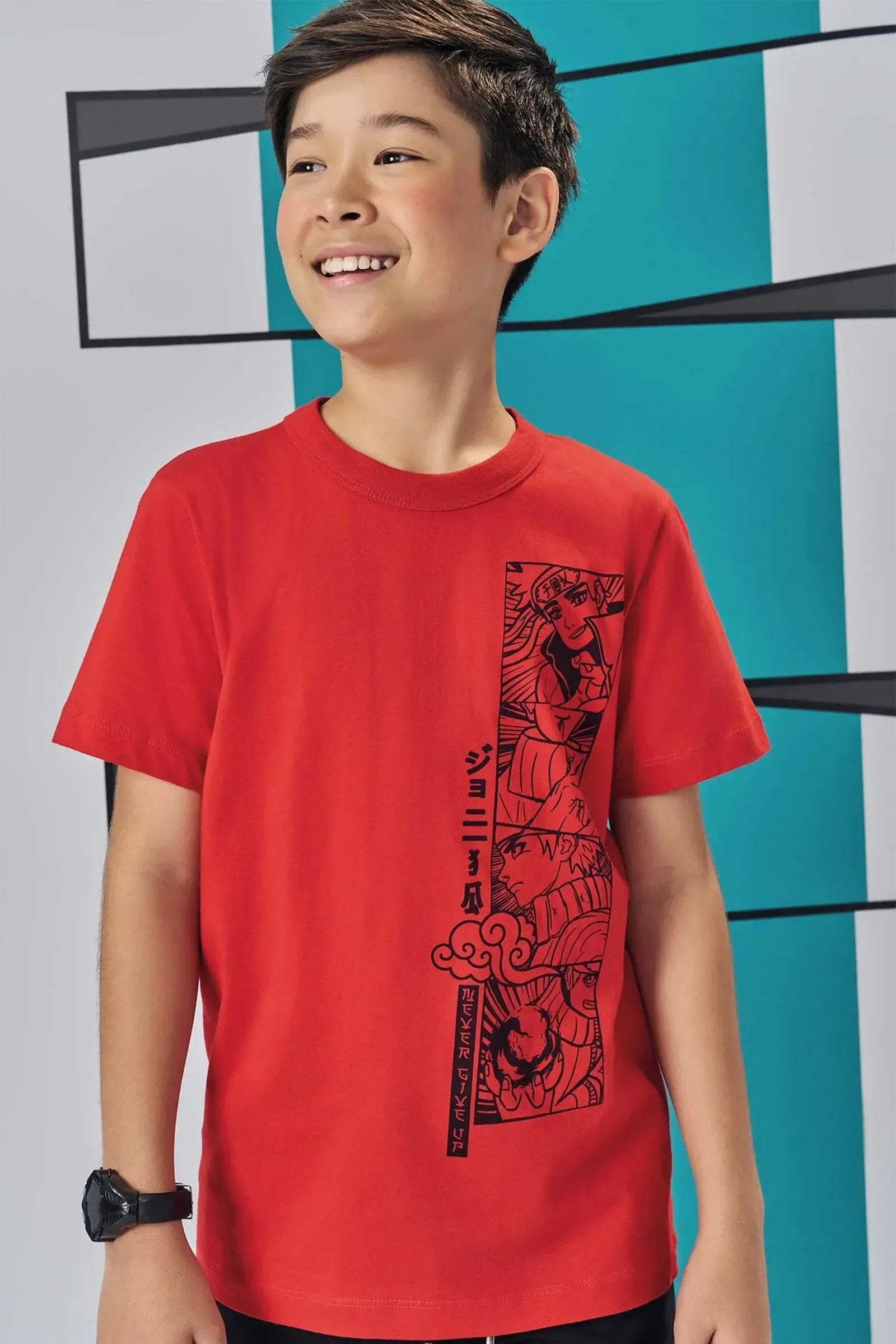 Camiseta em Meia Malha 83277 Johnny Fox Teen Menino