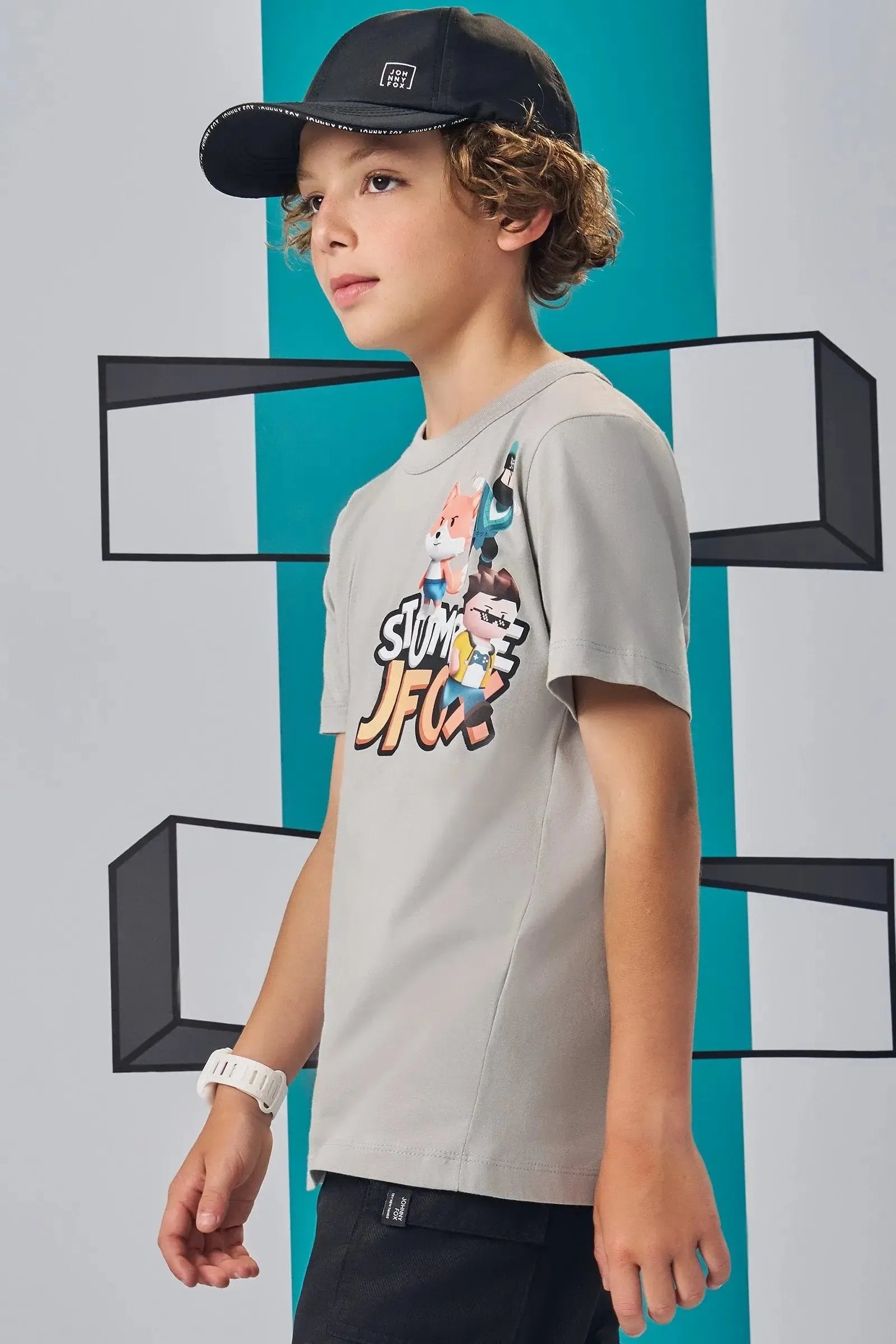 Camiseta em Meia Malha 83279 Johnny Fox Teen Menino