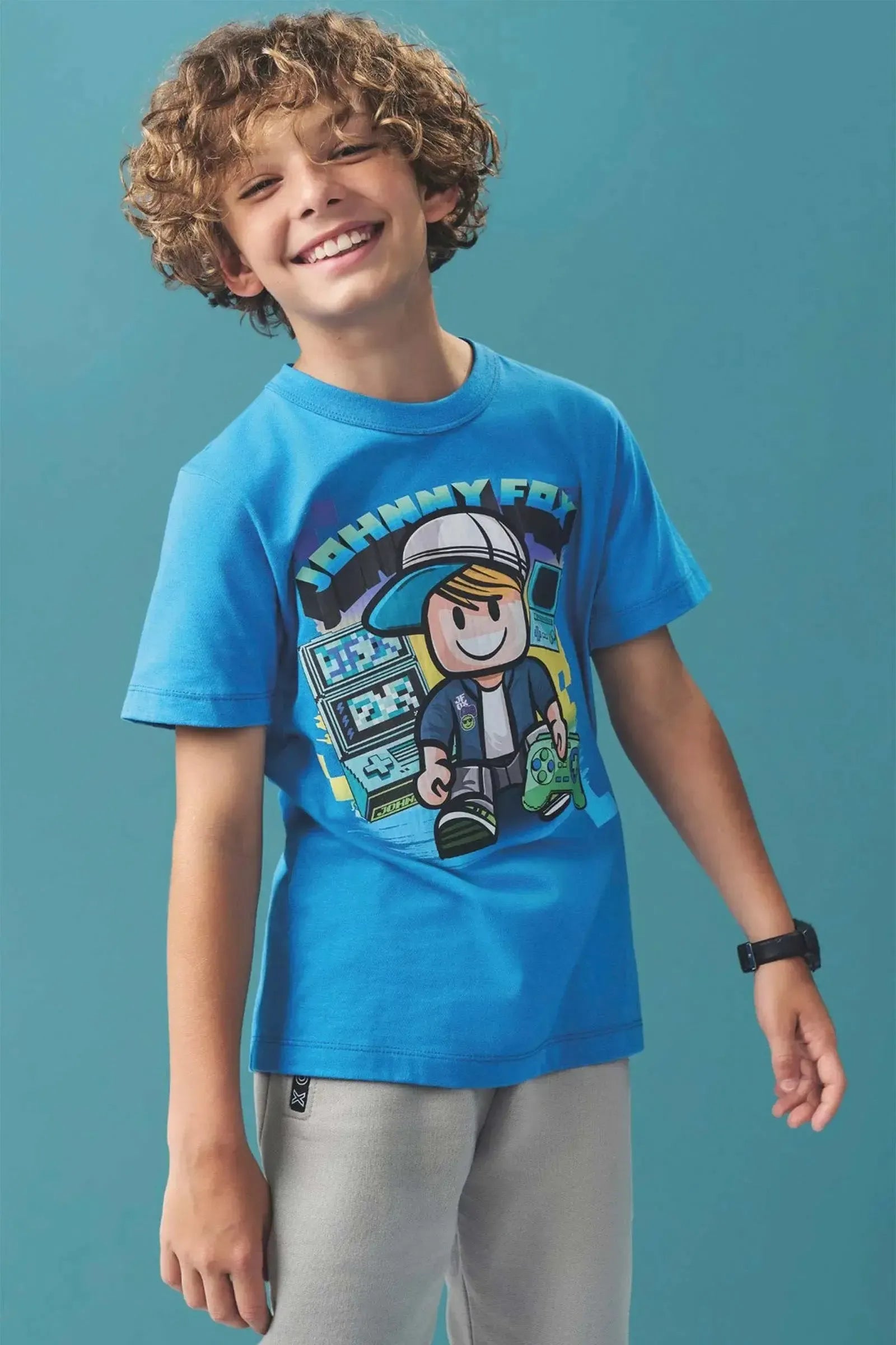 Camiseta em Meia Malha 83280 Johnny Fox Teen Menino