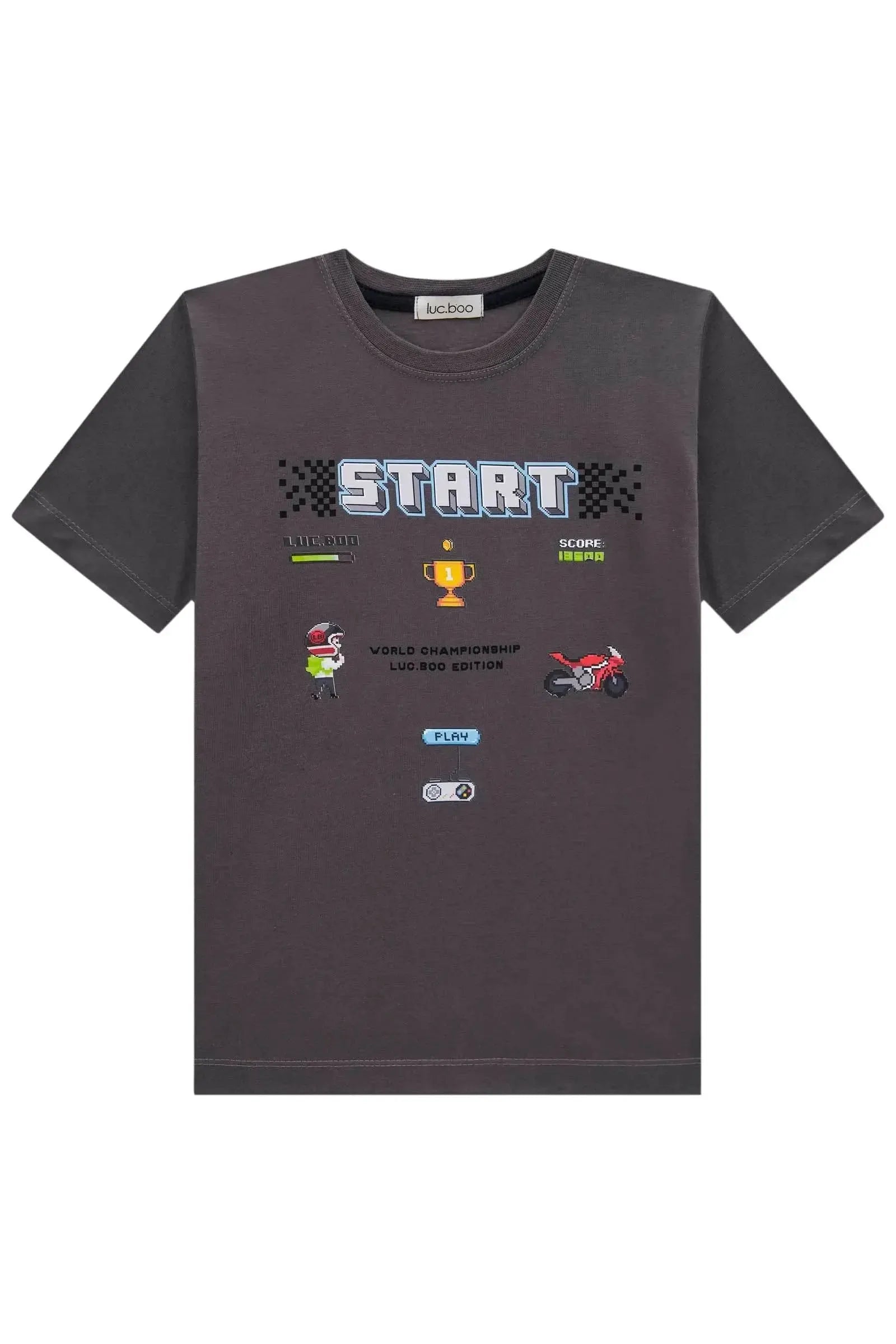 Camiseta em Meia Malha 84220 LucBoo Infantil Menino