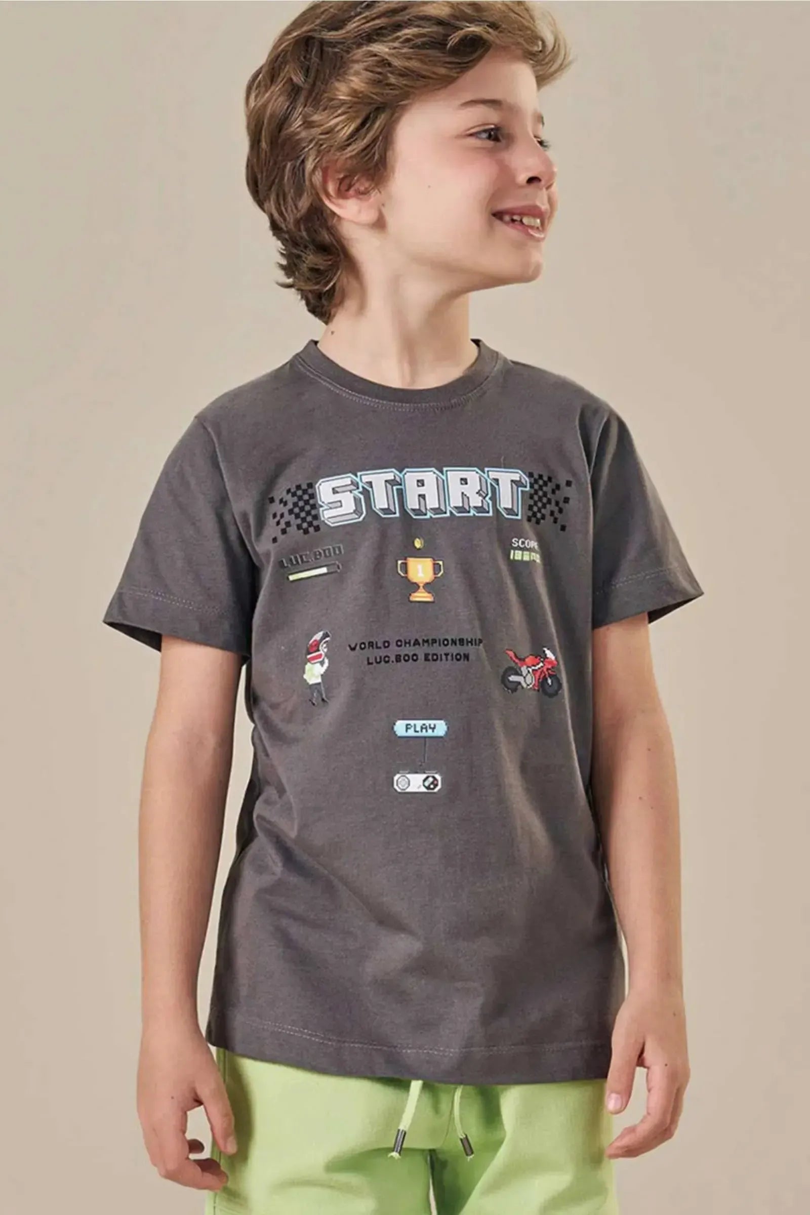 Camiseta em Meia Malha 84220 LucBoo Infantil Menino