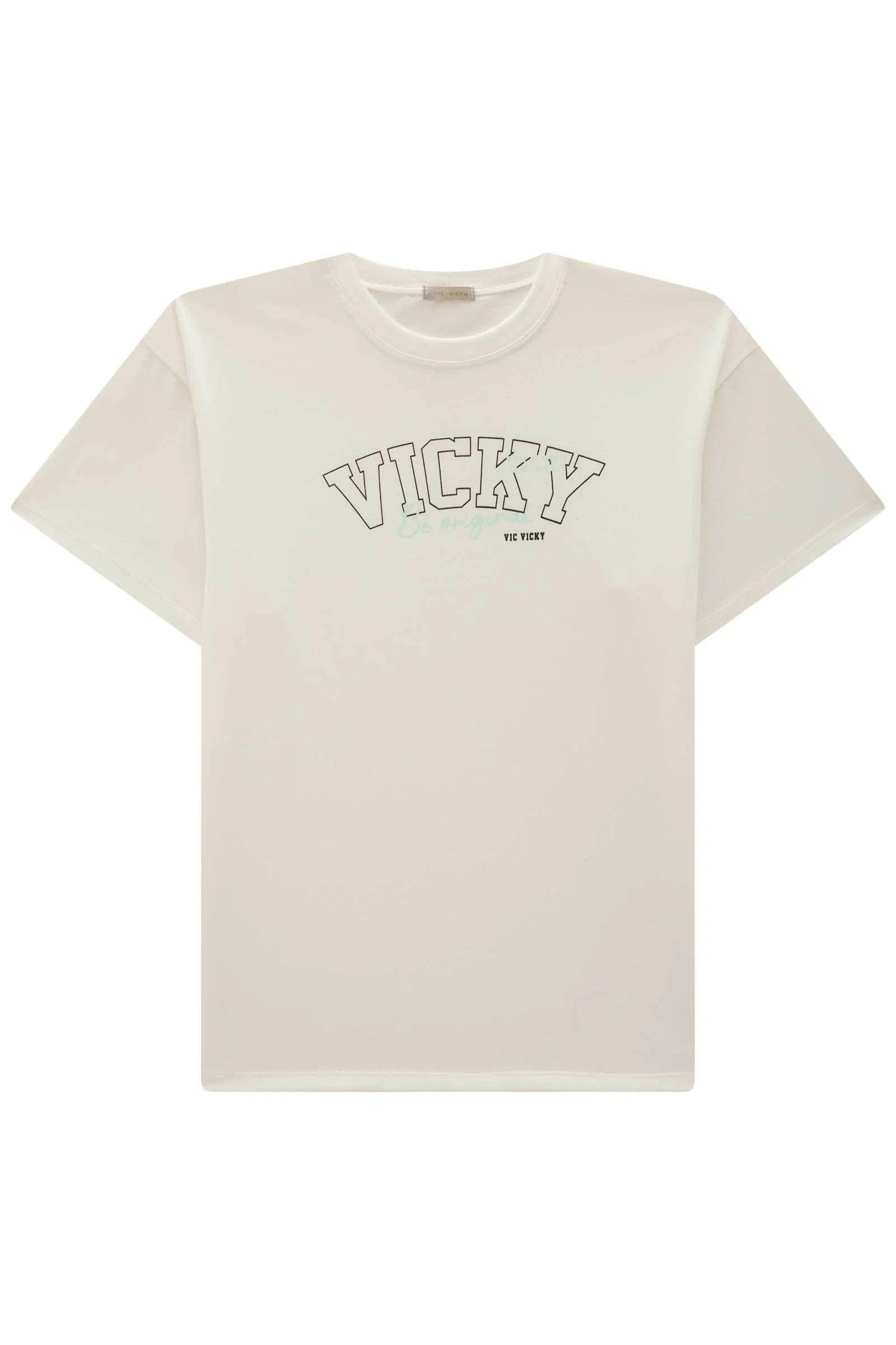 Camiseta Over em Meia Malha 82692 Vic&Vicky