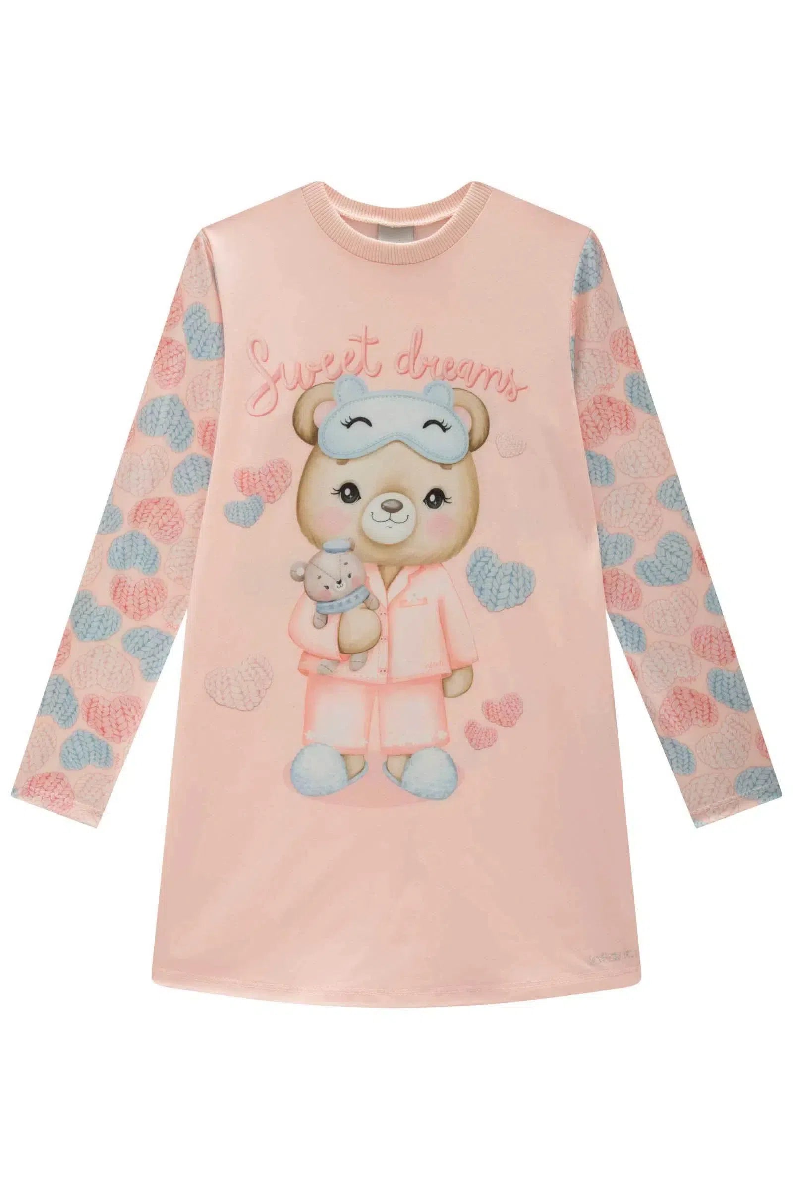 Camisola Manga Longa em Malha Comfy. Acompanha Máscara. 80879 Infanti Infantil Menina