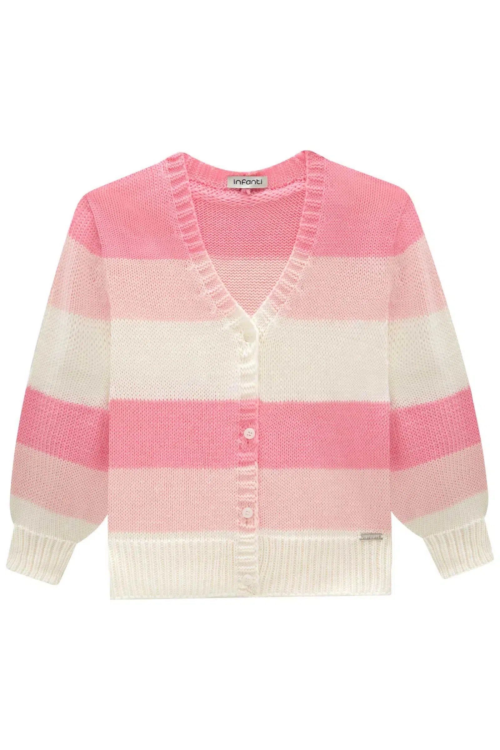 Cardigan em Tricot 100% Algodão 78568 Infanti Bebê Menina