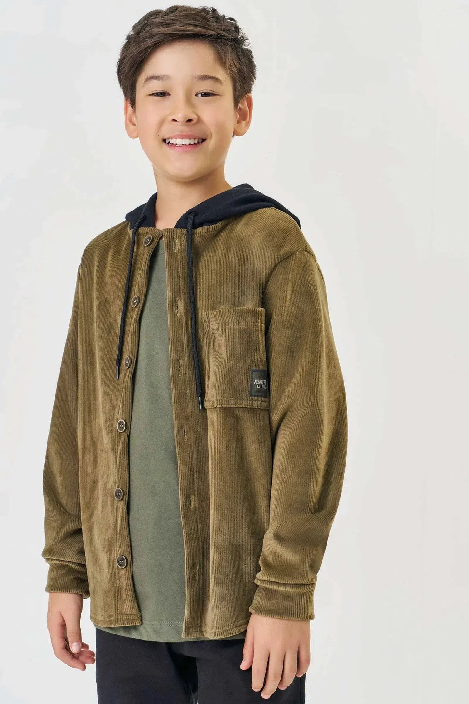 Casaco em Fleece Cotelê com Elastano 80043 Johnny Fox Teen Menino