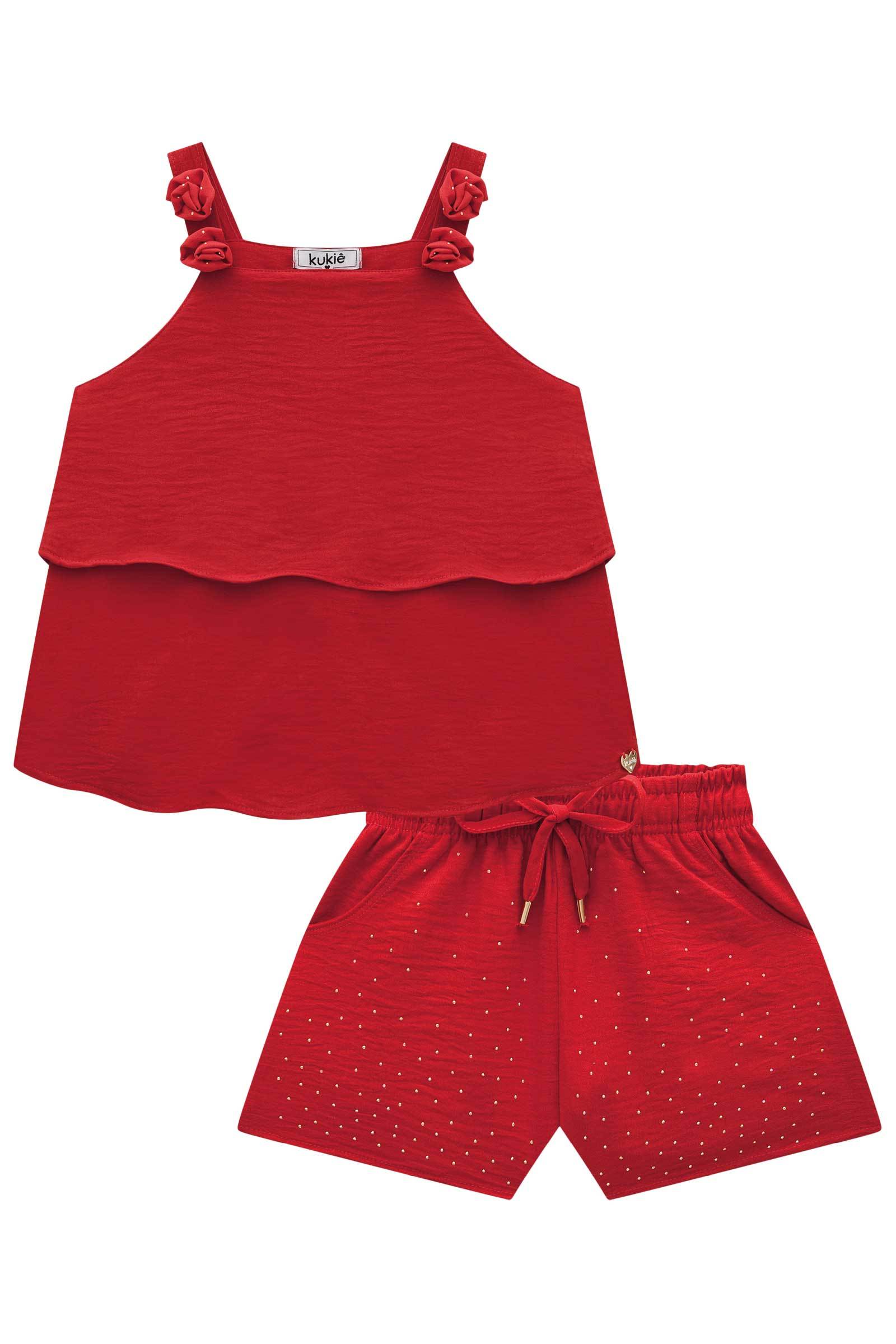 Conjunto de Bata e Shorts em Air Flow 77940 Kukiê