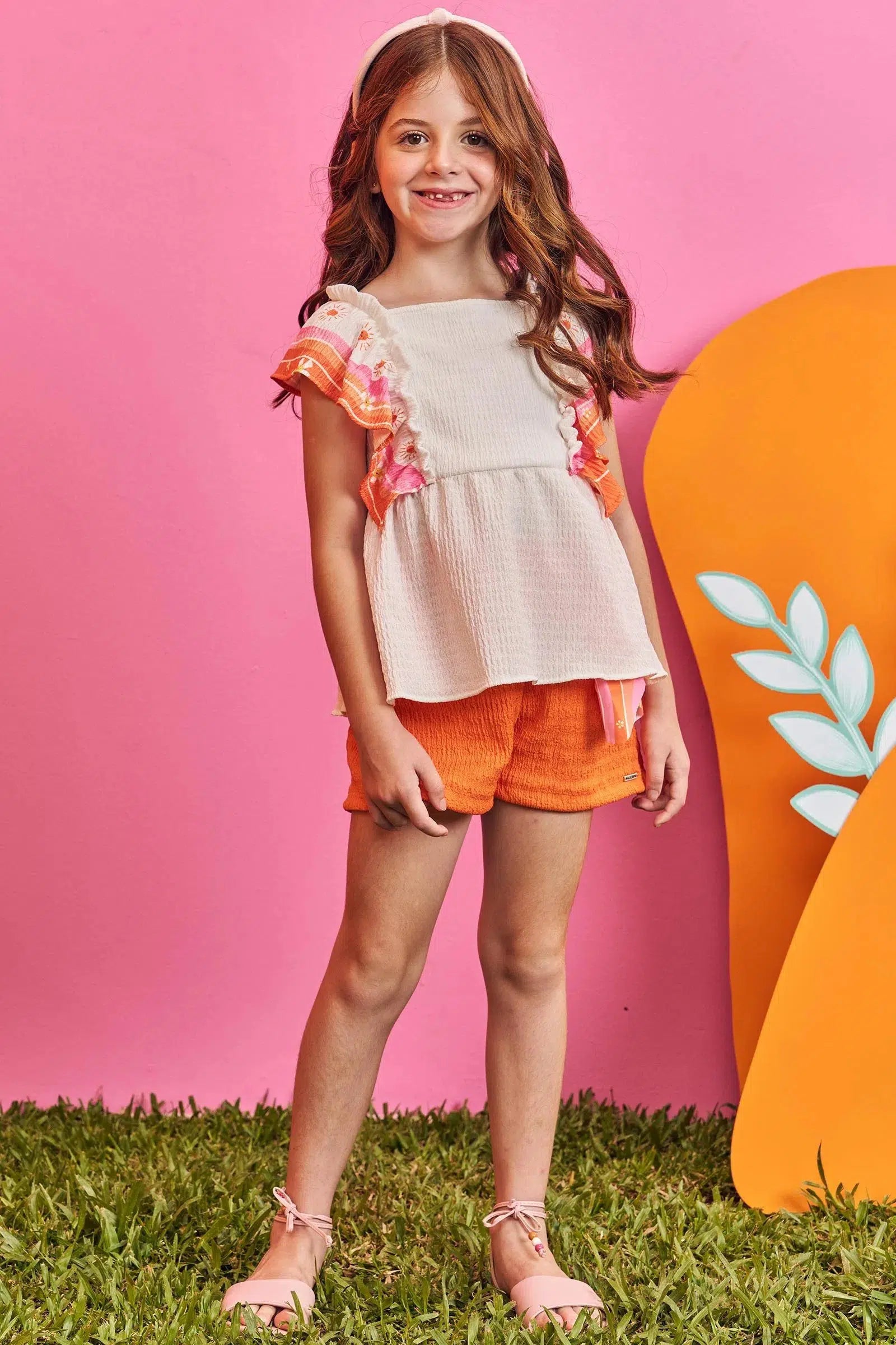 Conjunto de Bata e Shorts em Malha Enrugada 74163 Kukiê