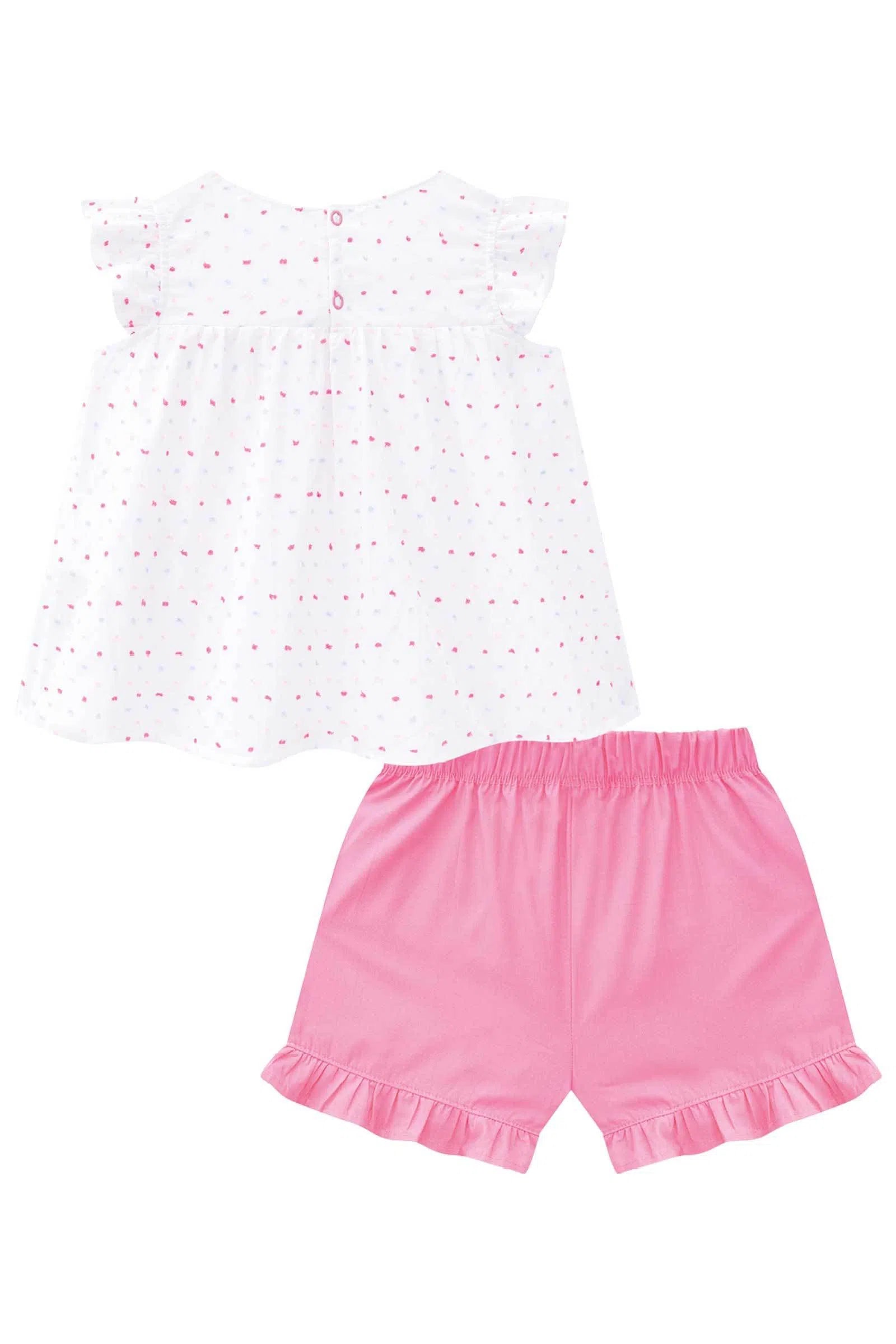 Conjunto de Bata e Shorts em Tricoline 74784 Kukiê