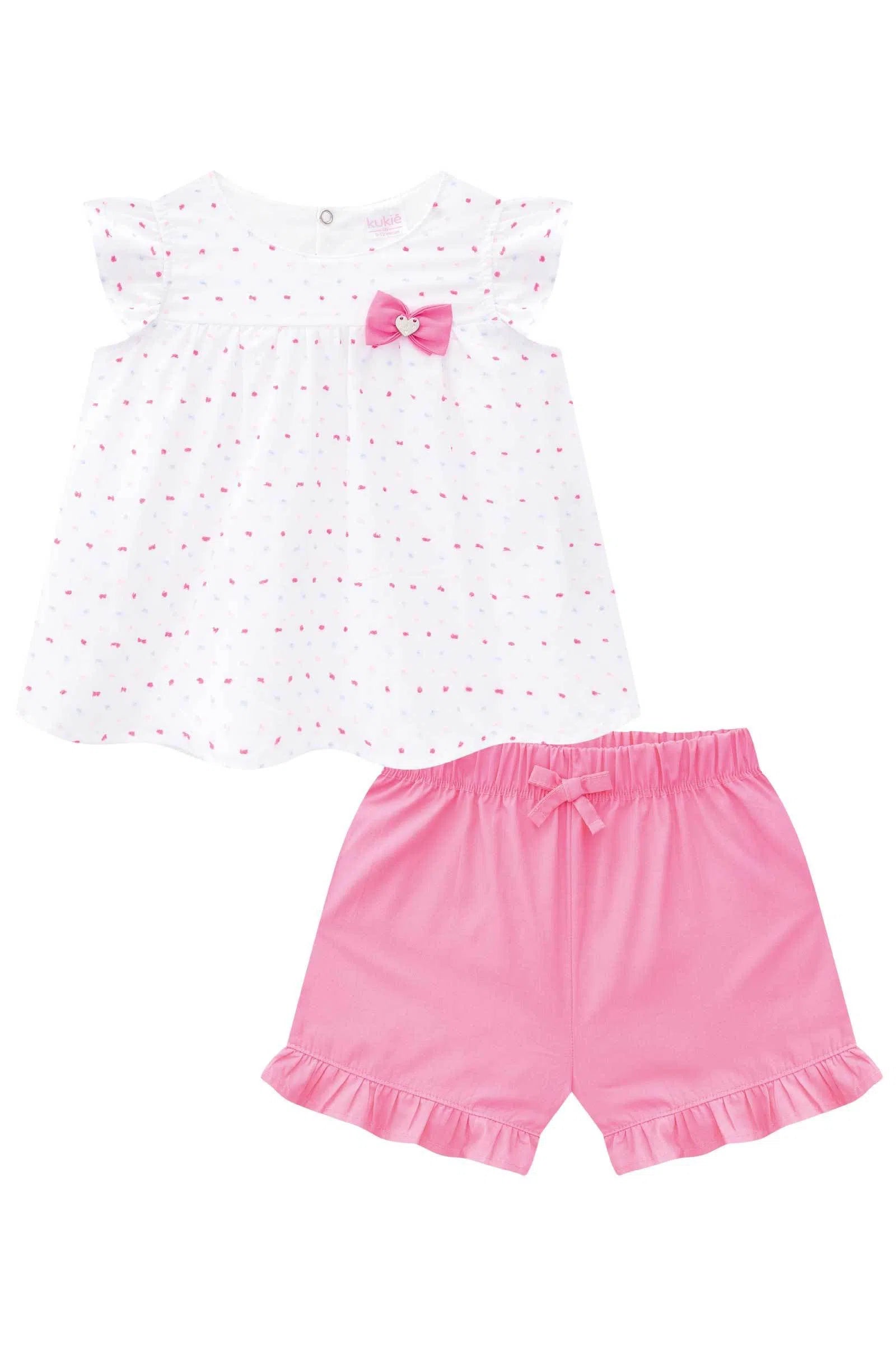 Conjunto de Bata e Shorts em Tricoline 74784 Kukiê