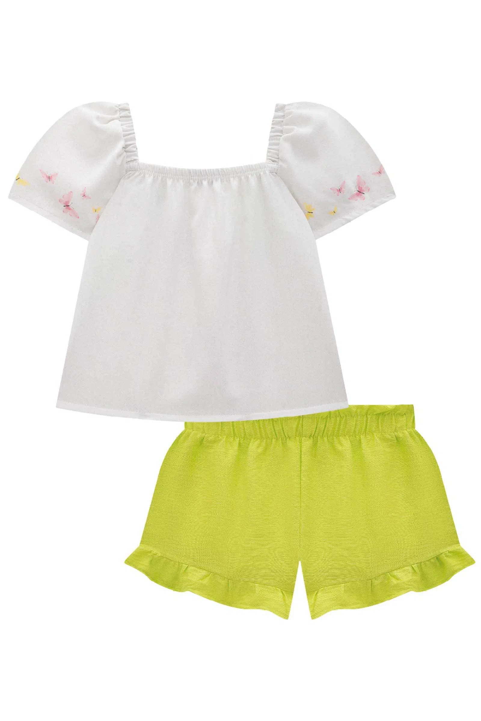 Conjunto de Bata em Air Flow com Shorts em Viscose Turim 75466 Infanti