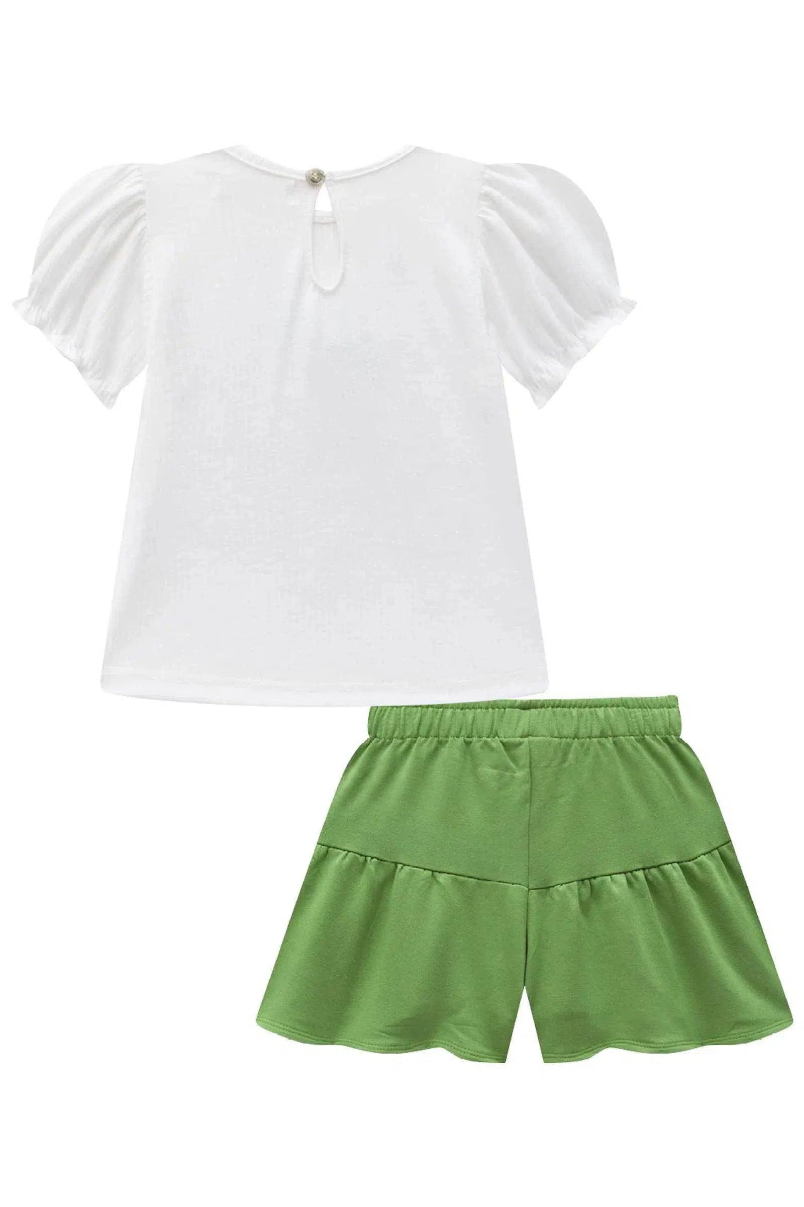 Conjunto de Bata em Canelado Maui com Shorts em Molevisco 74737 Infanti