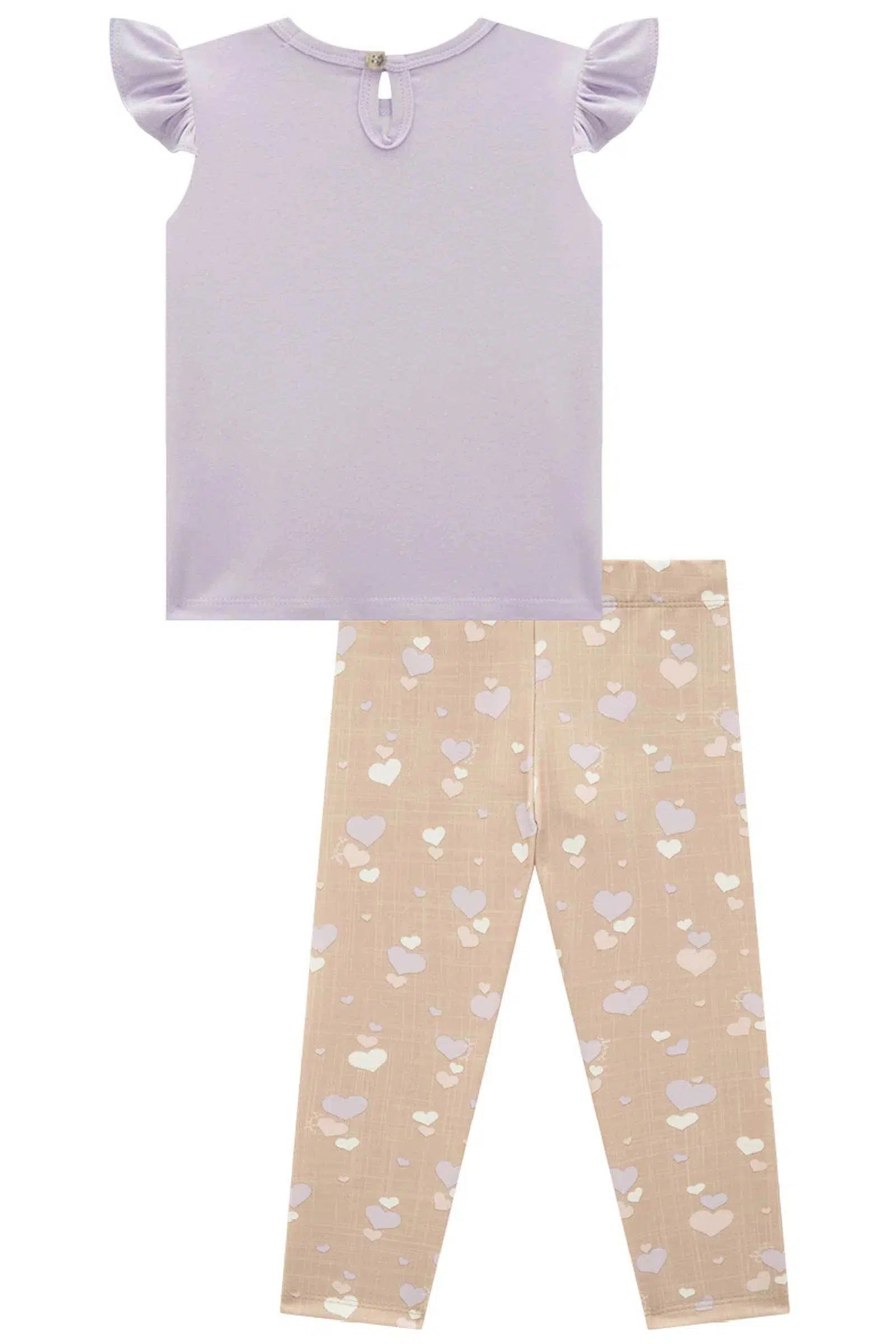 Conjunto Bebê de Bata em Cotton com Calça Legging em Molecotton 82322 Infanti