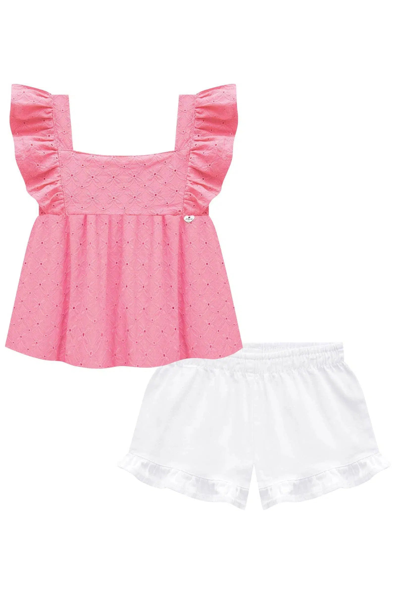 Conjunto de Bata em Laise Verano com Shorts em Sarja Onix com Elastano 74755 Infanti