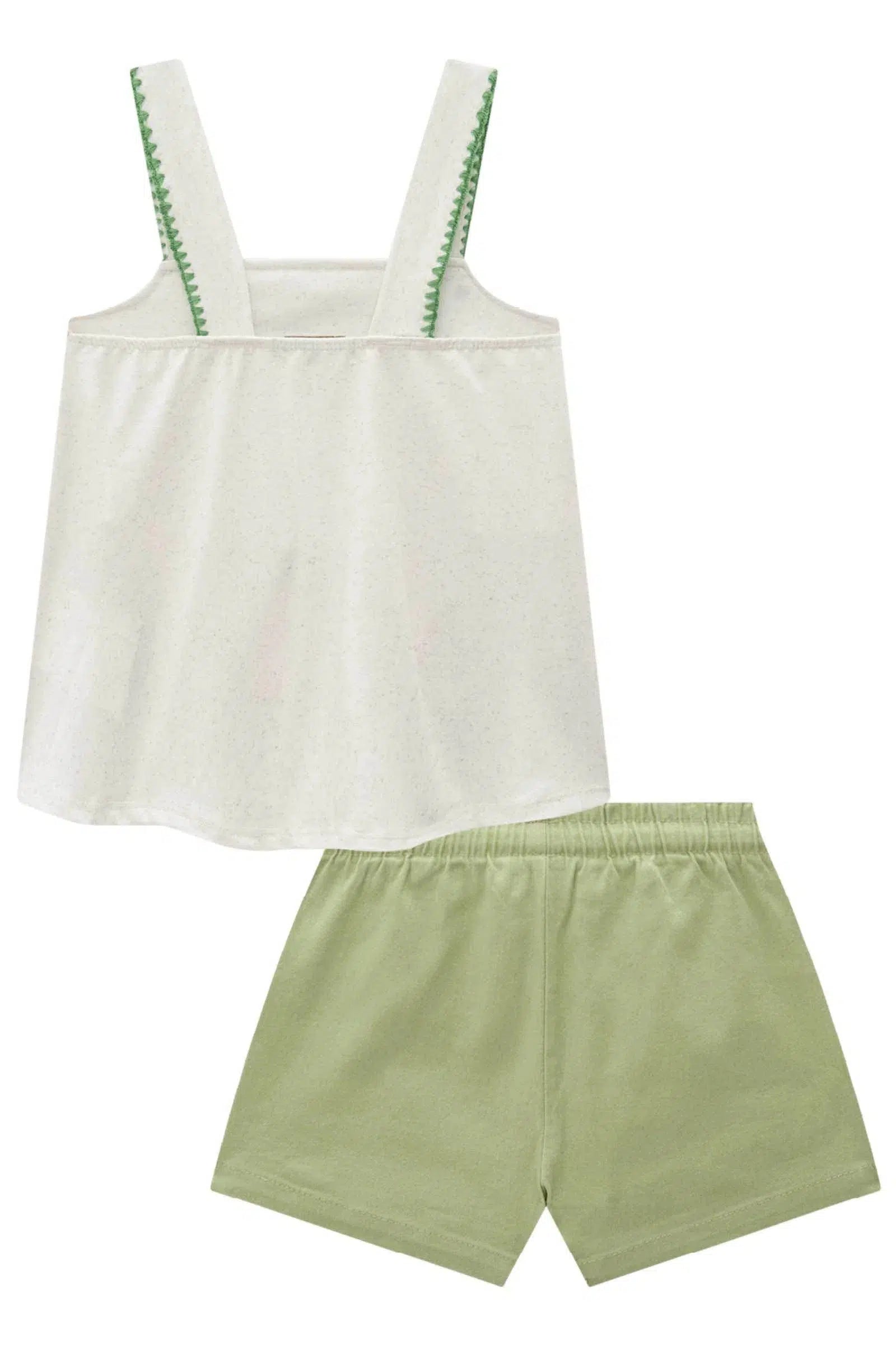 Conjunto Bebê Menina de Bata em Malha Power e Shorts em Sarja com Elastano 81788 Kukiê