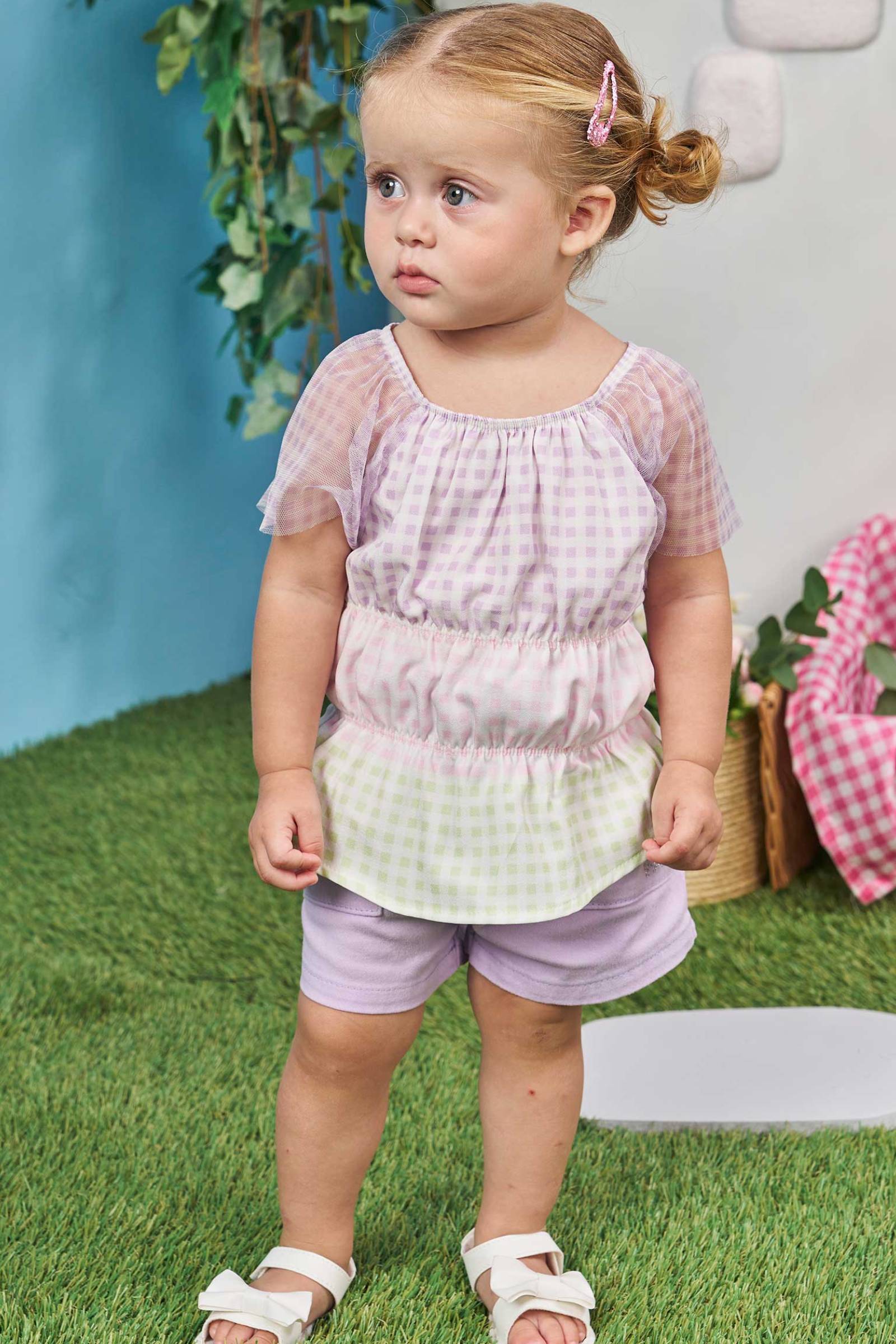 Conjunto de Bata em Visco Twill com Shorts em Sarja Onix com Elastano 78273 Infanti