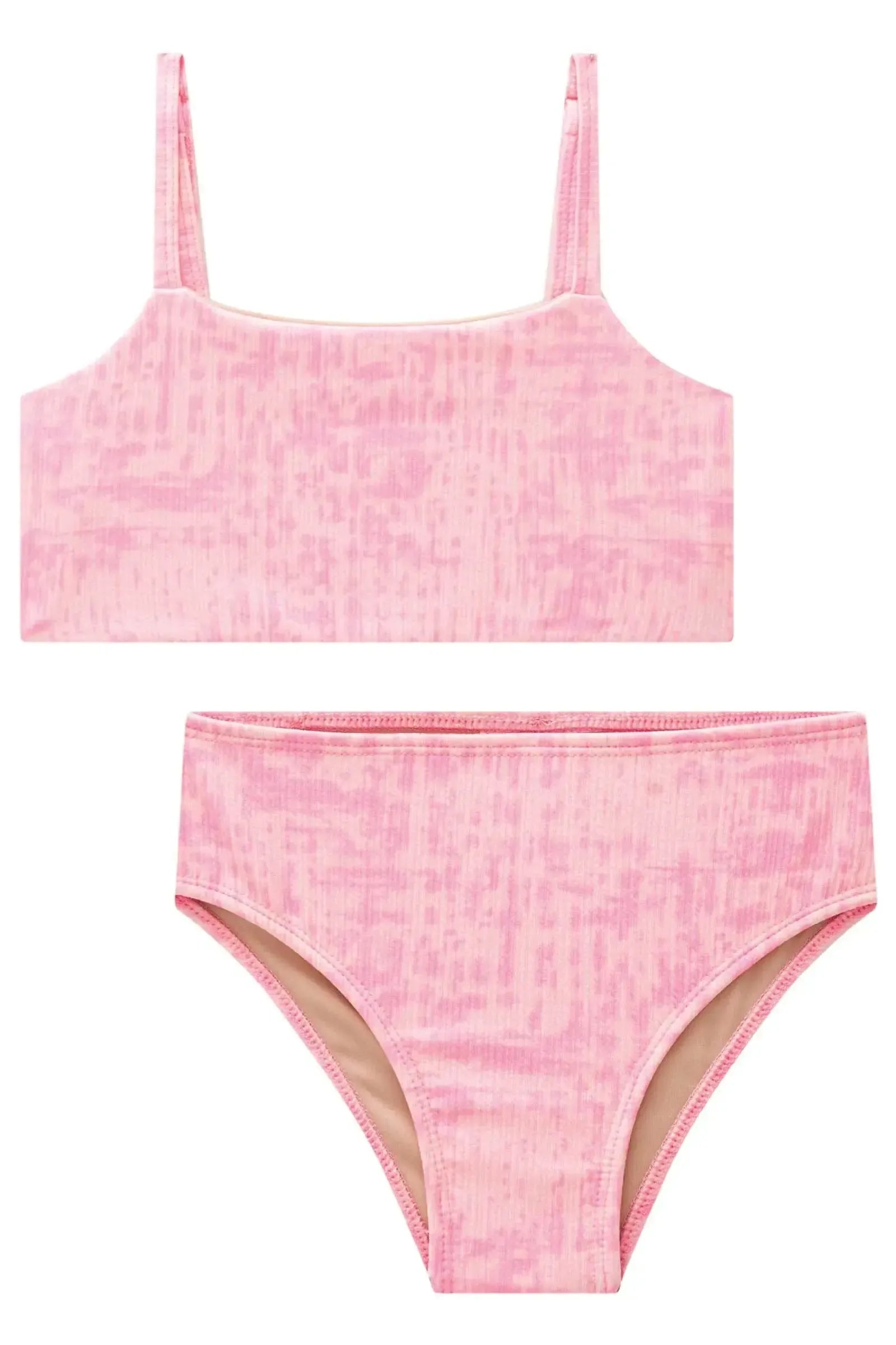 Conjunto de Biquíni com Top e Calcinha em Malha Jacquard Textura UV 50+ 85039 Lilimoon Teen Menina