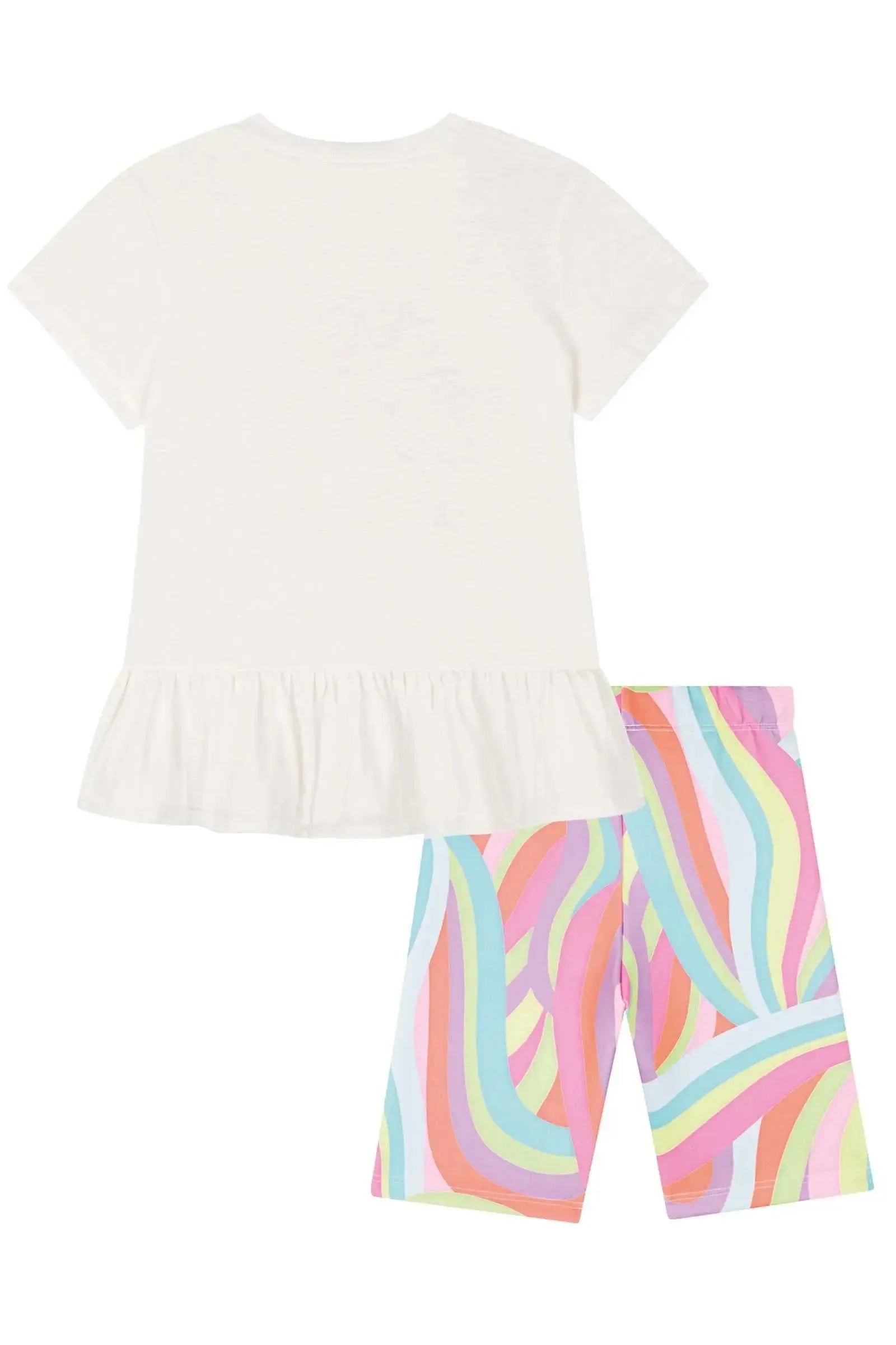 Conjunto de Blusa Alongada em Meia Malha e Biker em Fly Tech 83767 Kukiê Infantil Menina