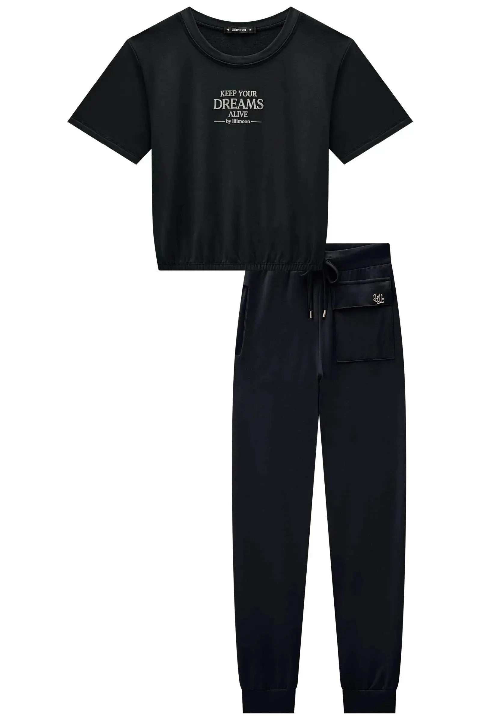 Conjunto de Blusa Boxy e Calça em Molevisco 84546 Lilimoon Teen Menina