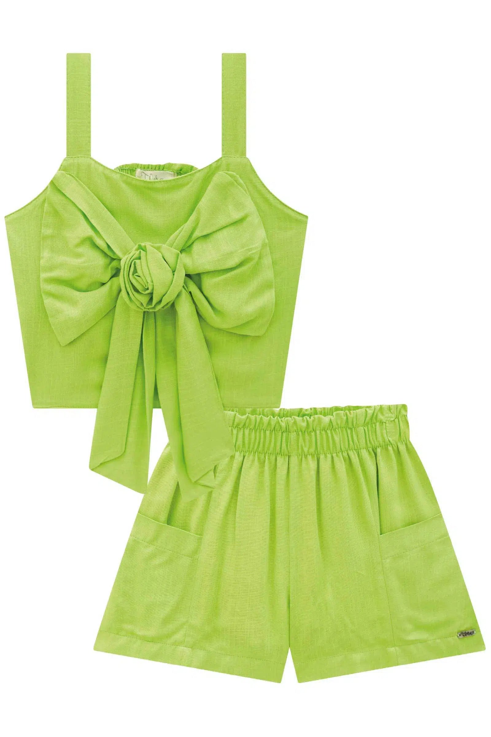 Conjunto Infantil de Blusa Boxy e Shorts em Viscose 81504 Infanti