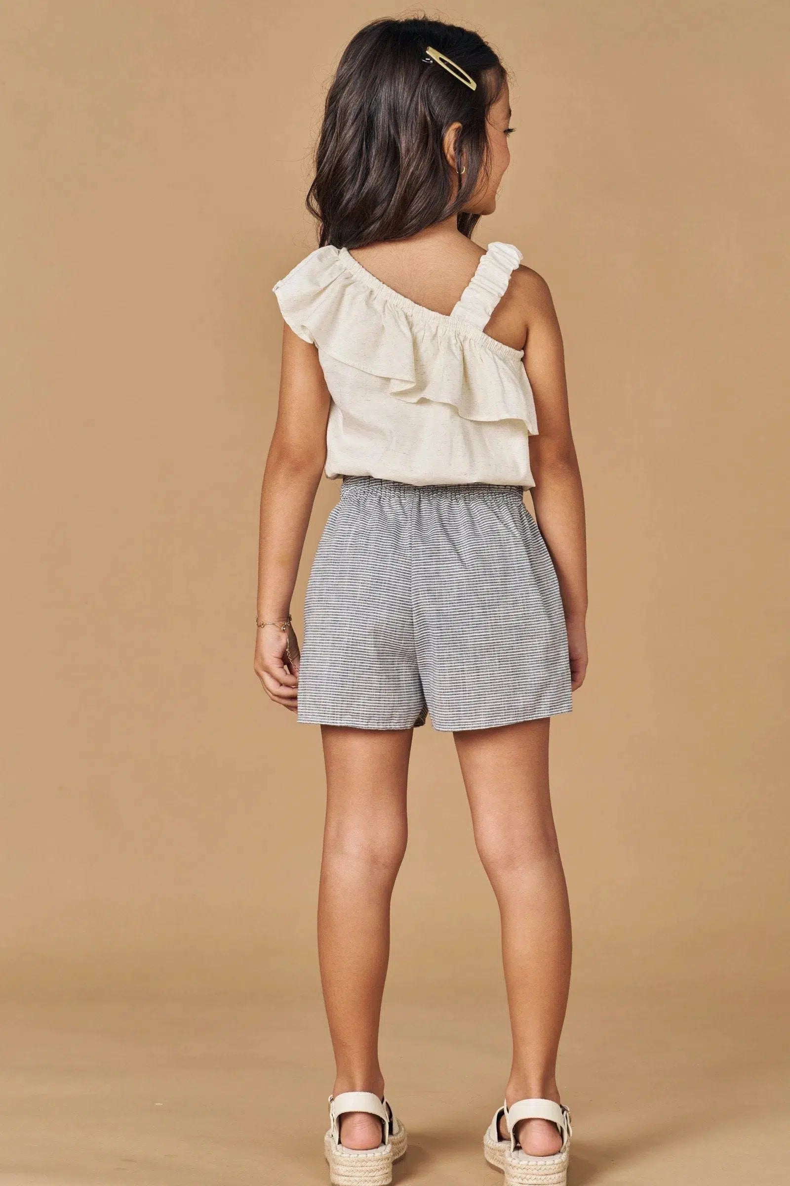 Conjunto de Blusa Boxy em Linho Deluxe e Shorts em Tecido Monterrey 78989 Infanti