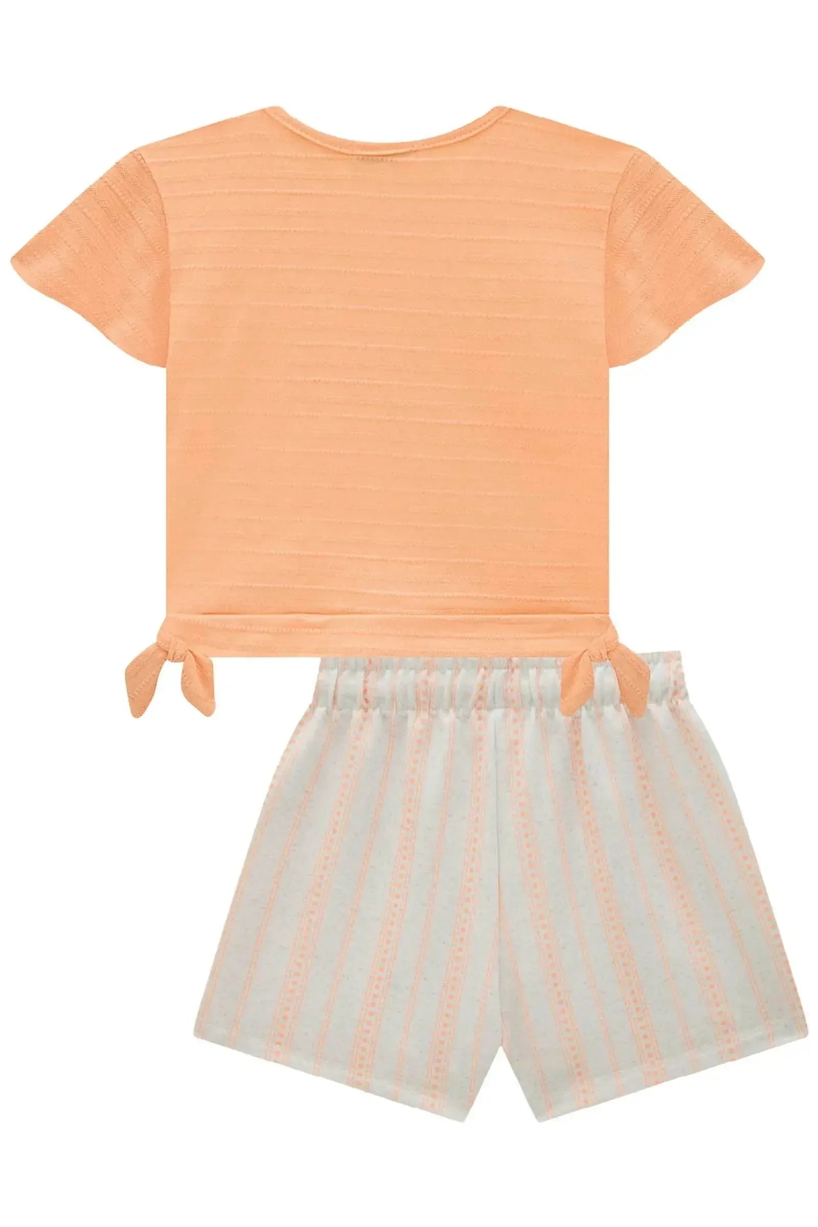 Conjunto de Blusa Boxy em Malha Textura e Shorts em Molecotton 84877 Infanti Infantil Menina