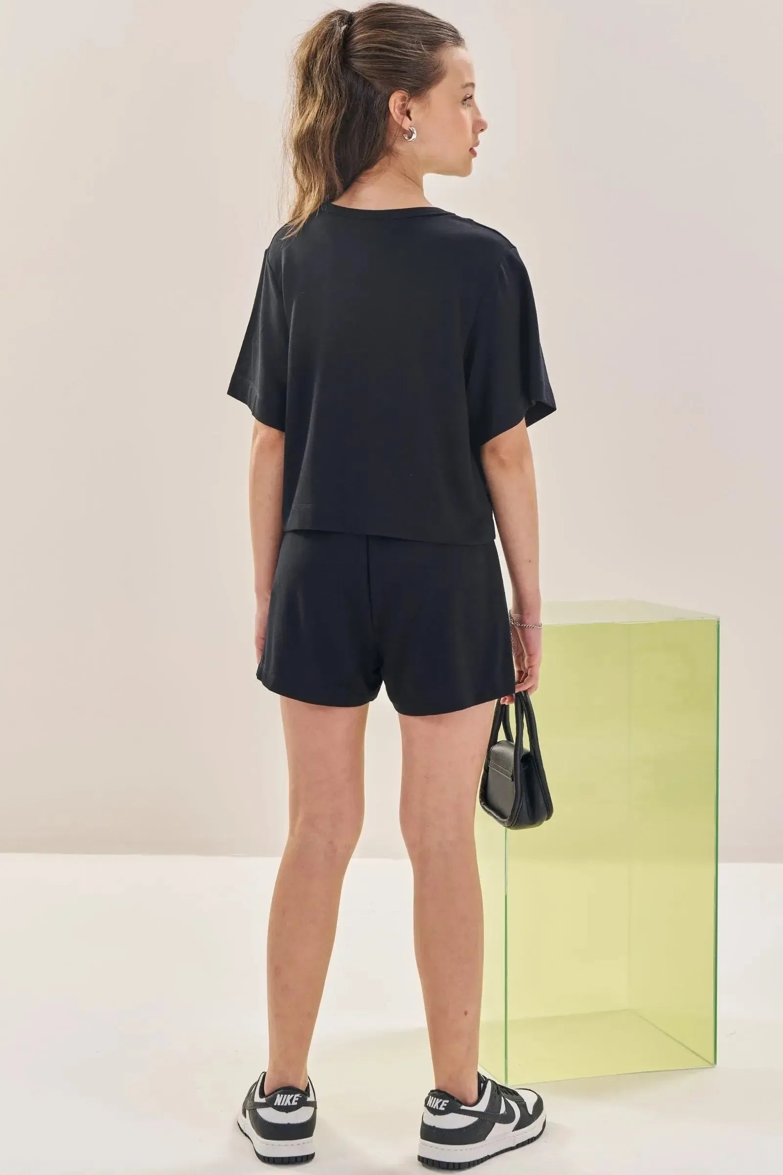 Conjunto de Blusa Boxy Over e Shorts em Molevisco 84296 Lilimoon Teen Menina