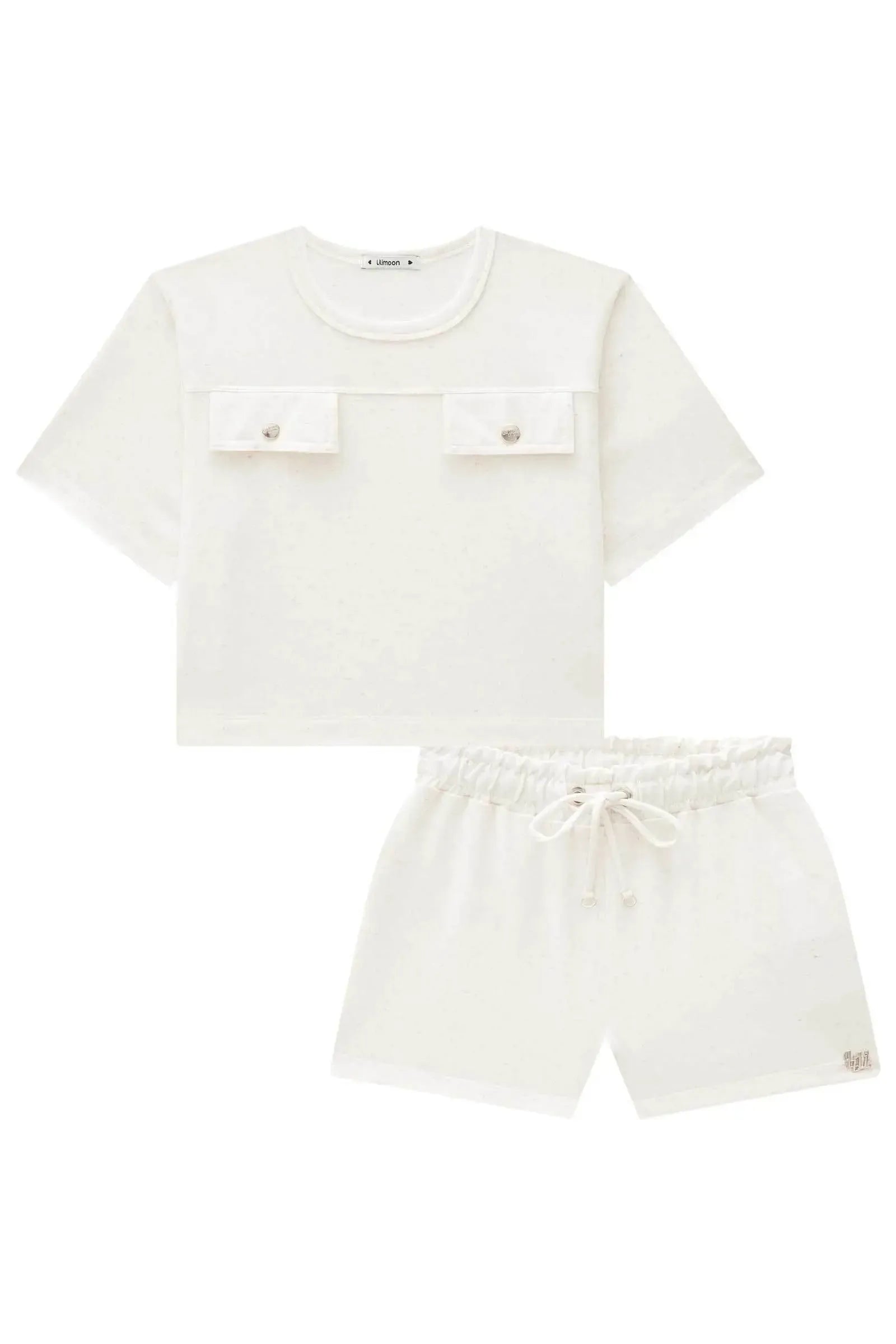 Conjunto de Blusa Boxy Over e Shorts em Molevisco 84296 Lilimoon Teen Menina