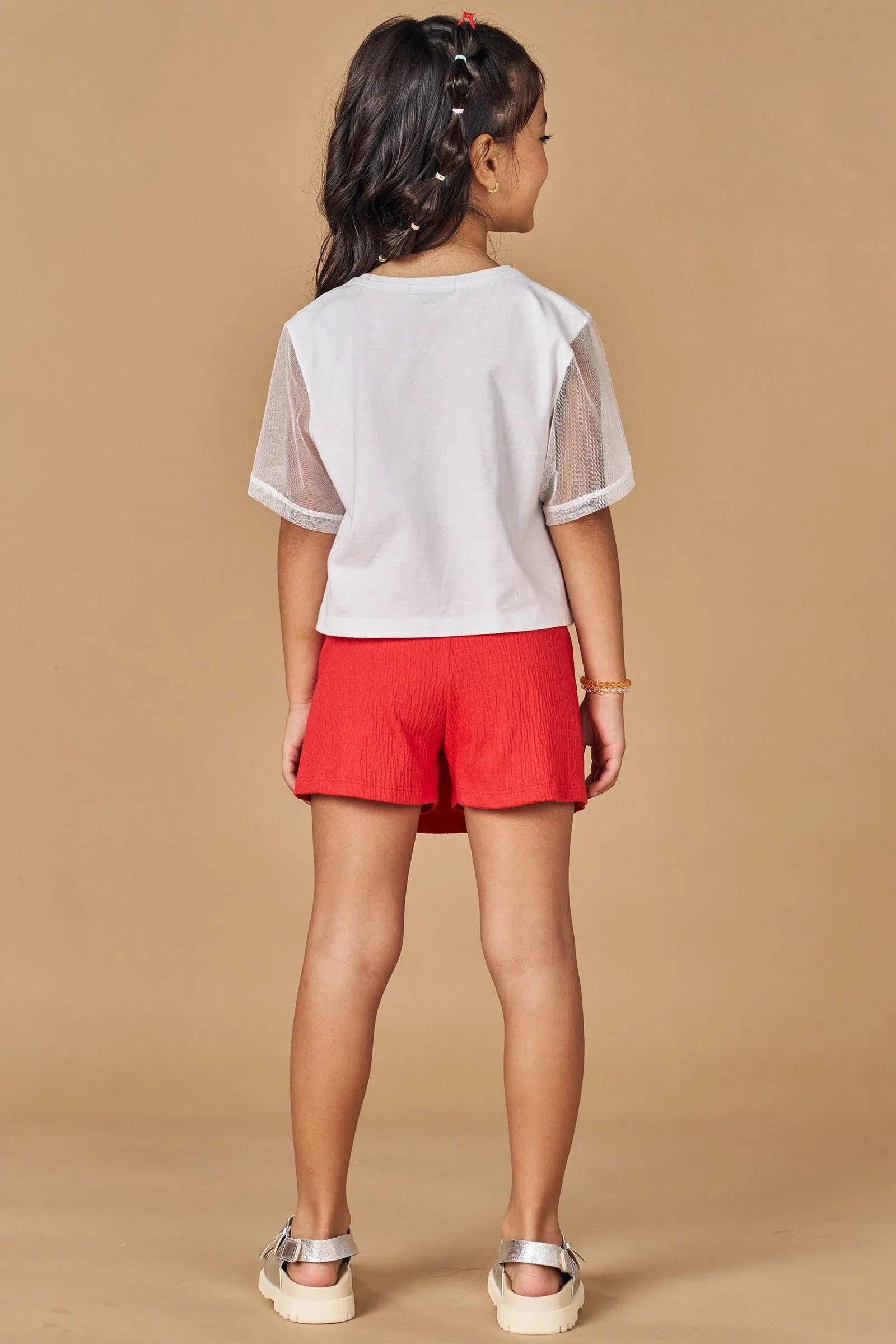 Conjunto de Blusa Boxy Over em Meia Malha e Short Saia em Malha Wave 78390 Kukiê