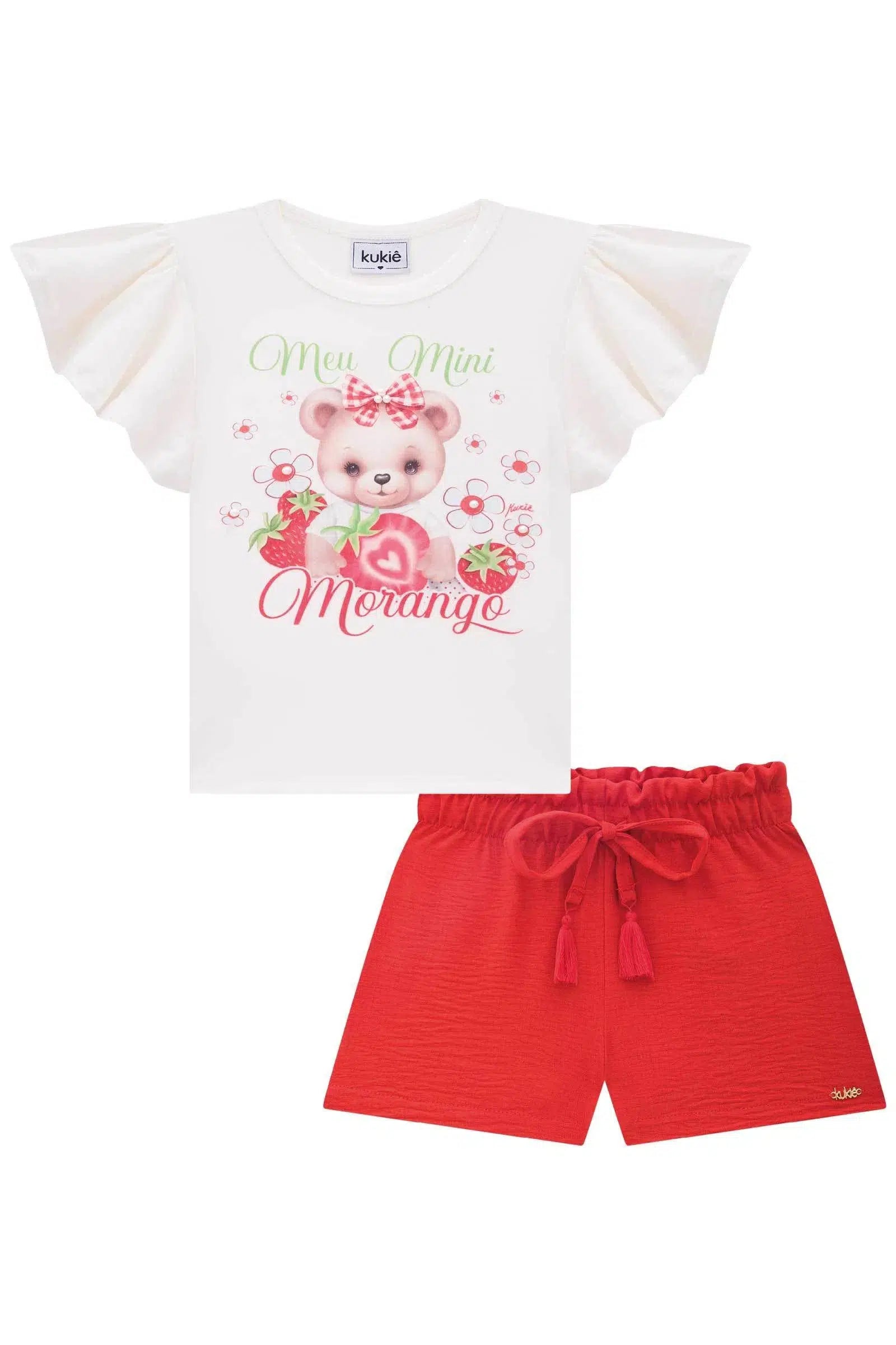 Conjunto de Blusa em Cotton e Shorts em Crepe 76062 Kukiê