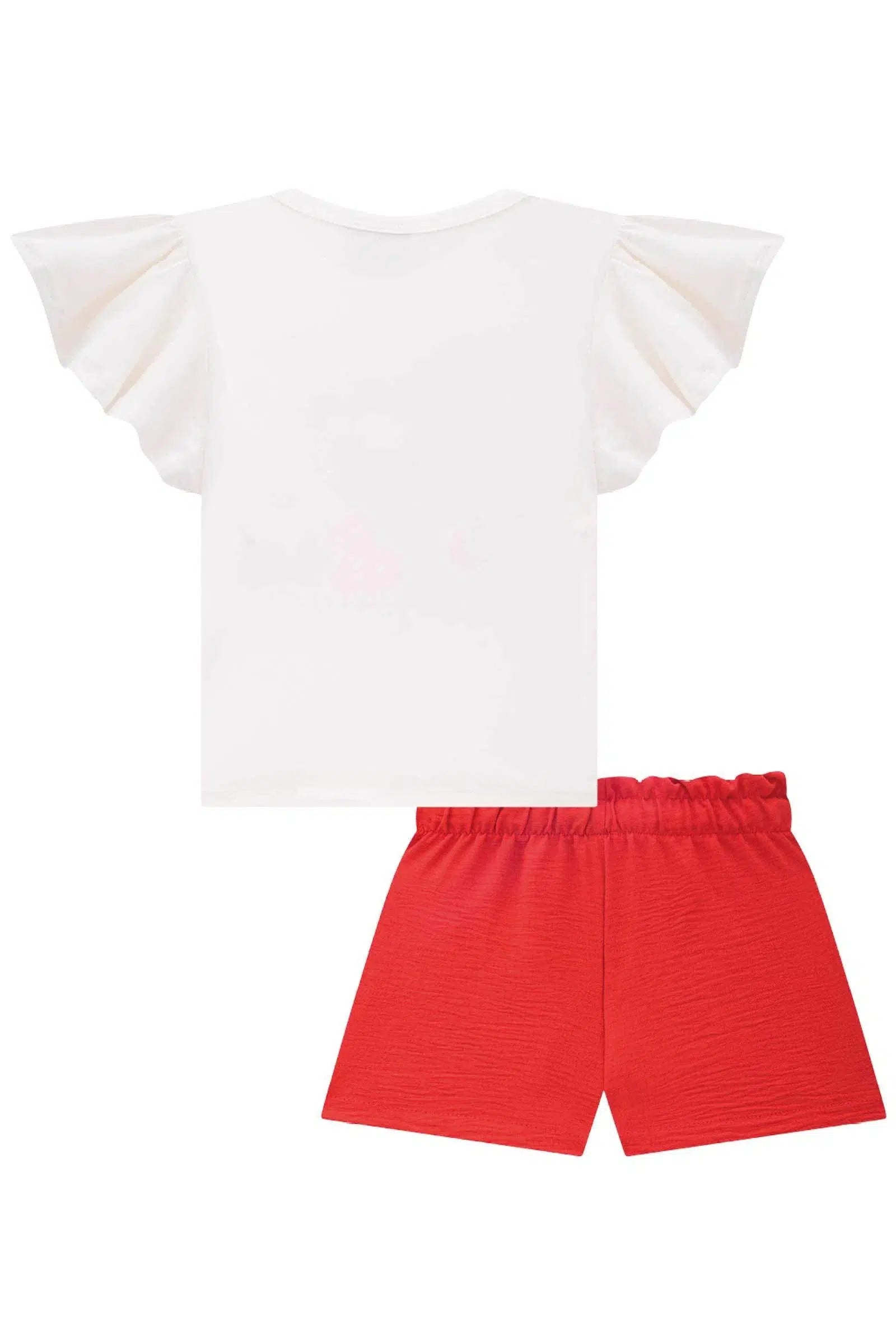 Conjunto de Blusa em Cotton e Shorts em Crepe 76062 Kukiê