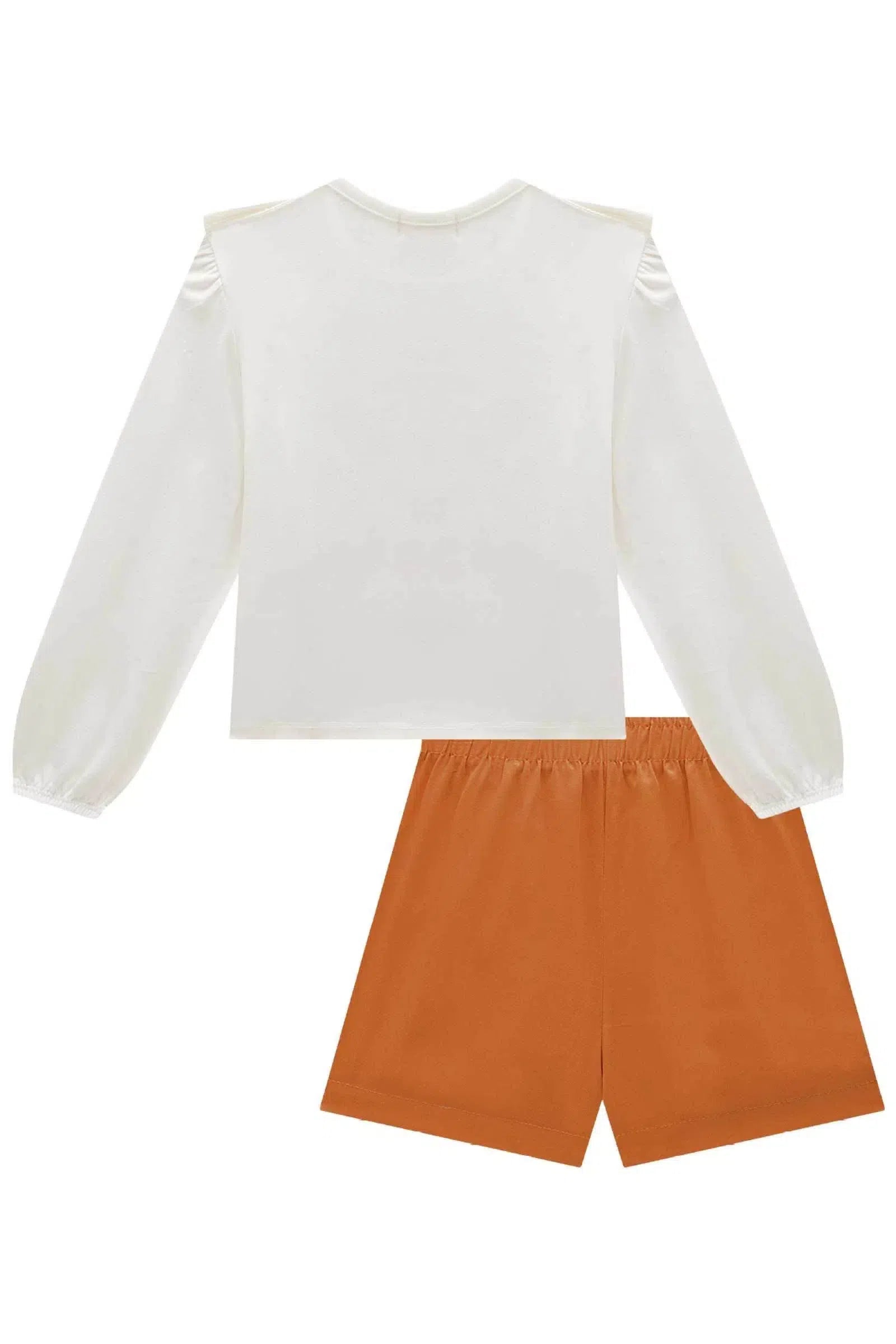 Conjunto de Blusa em Cotton com Short Saia em Viscose 81235 Infanti Infantil Menina